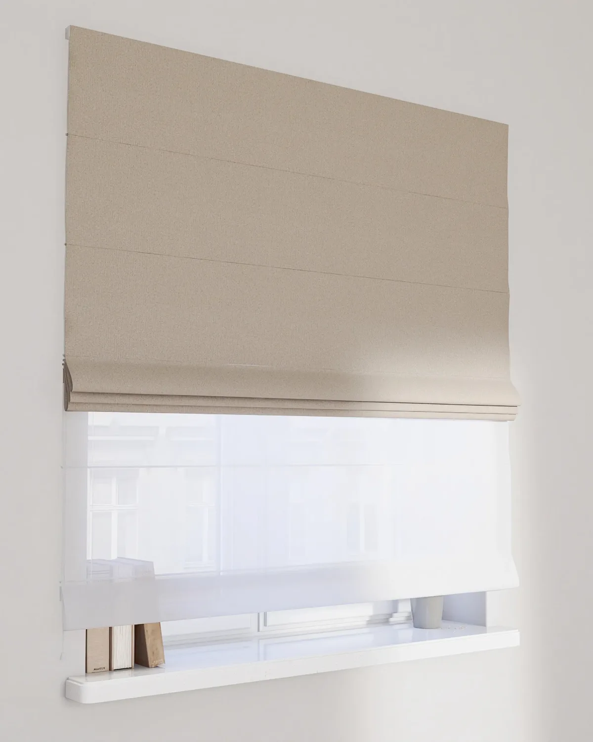 Doppelraffrollo Duo Farbe beige Stoff strukturiert, verdunkelnd de Dekoria – photo du produit