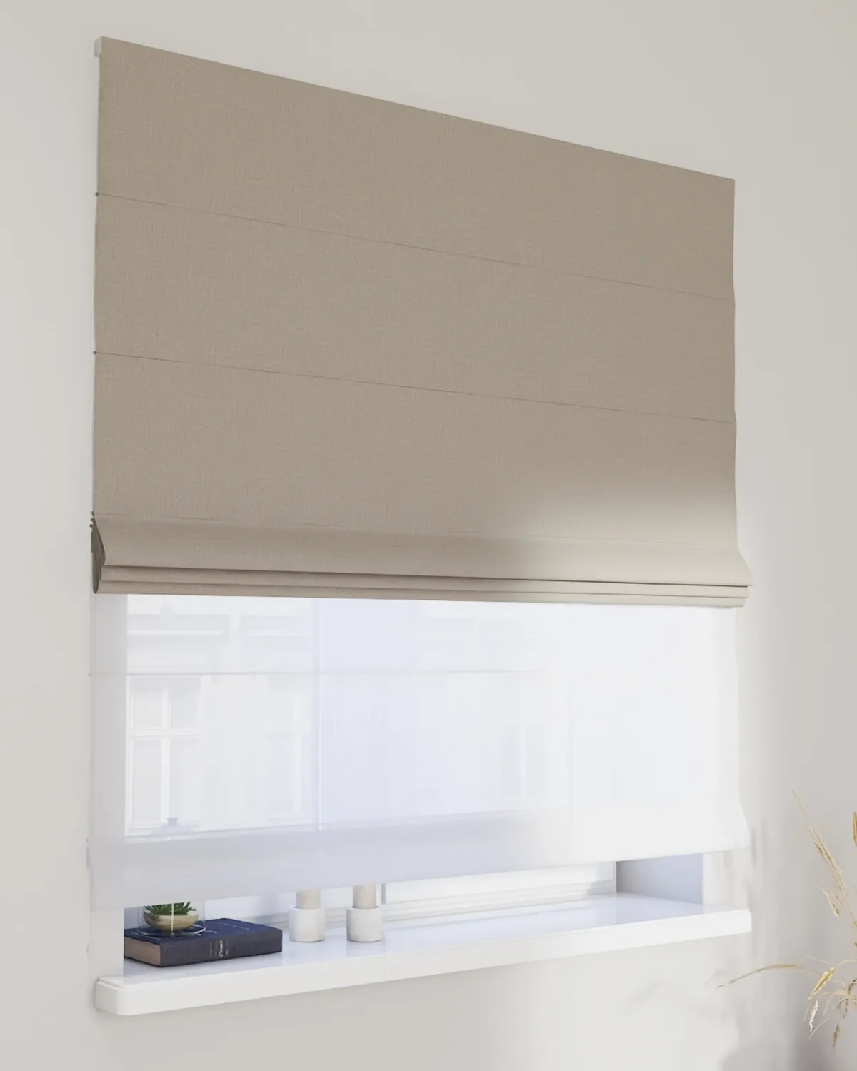Doppelraffrollo Duo Farbe beige Stoff strukturiert, verdunkelnd de Dekoria – photo du produit