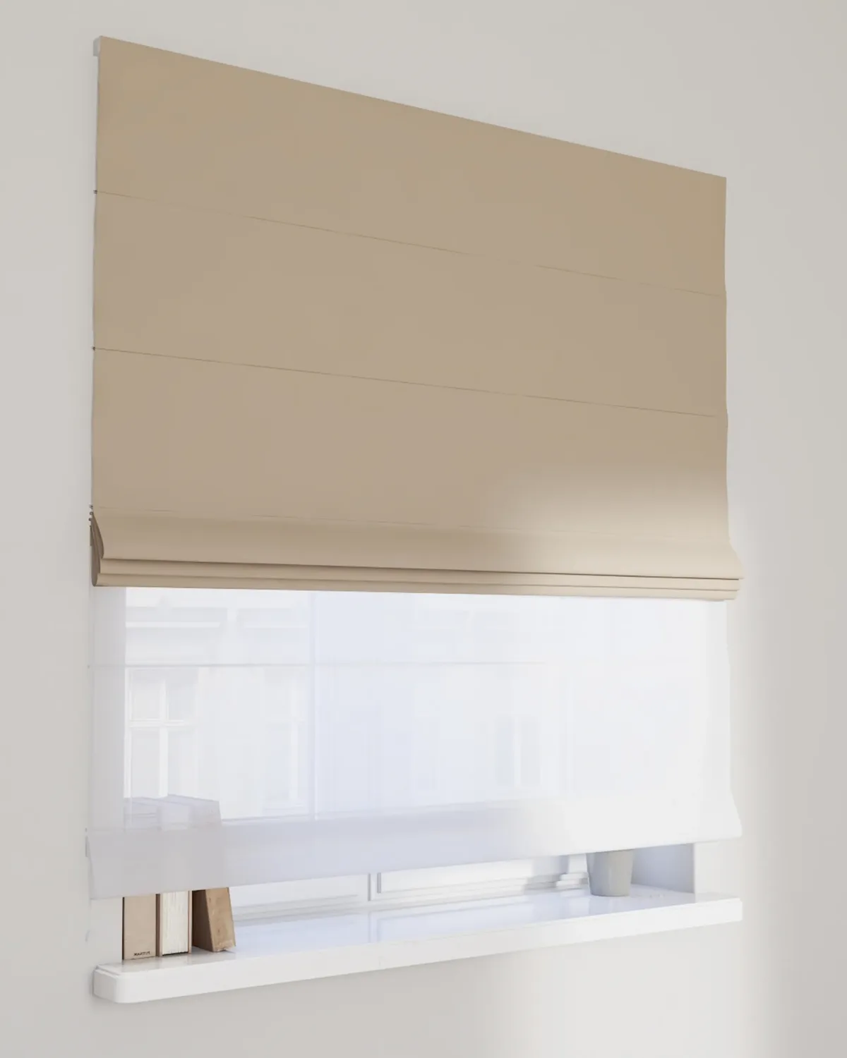 Doppelraffrollo Duo Farbe beige Stoff verdunkelnd de Dekoria – photo du produit