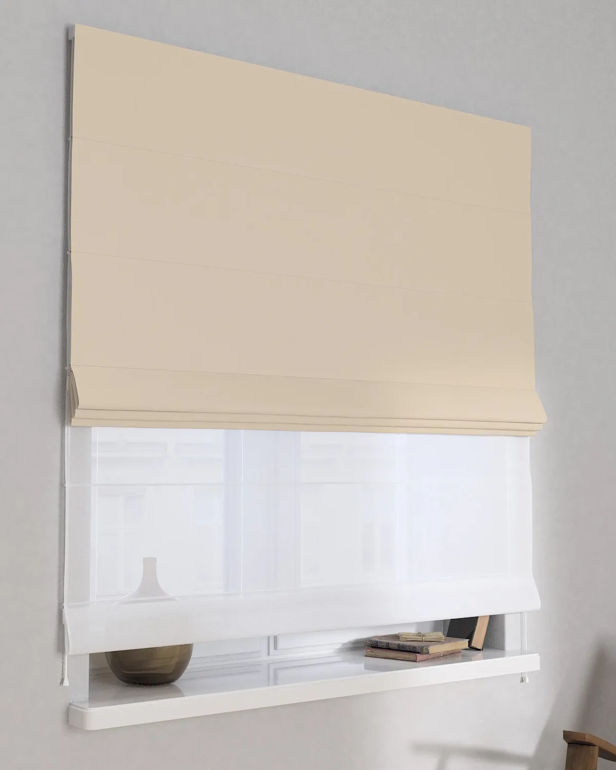 Doppelraffrollo Duo Farbe beige Stoff verdunkelnd de Dekoria – photo du produit