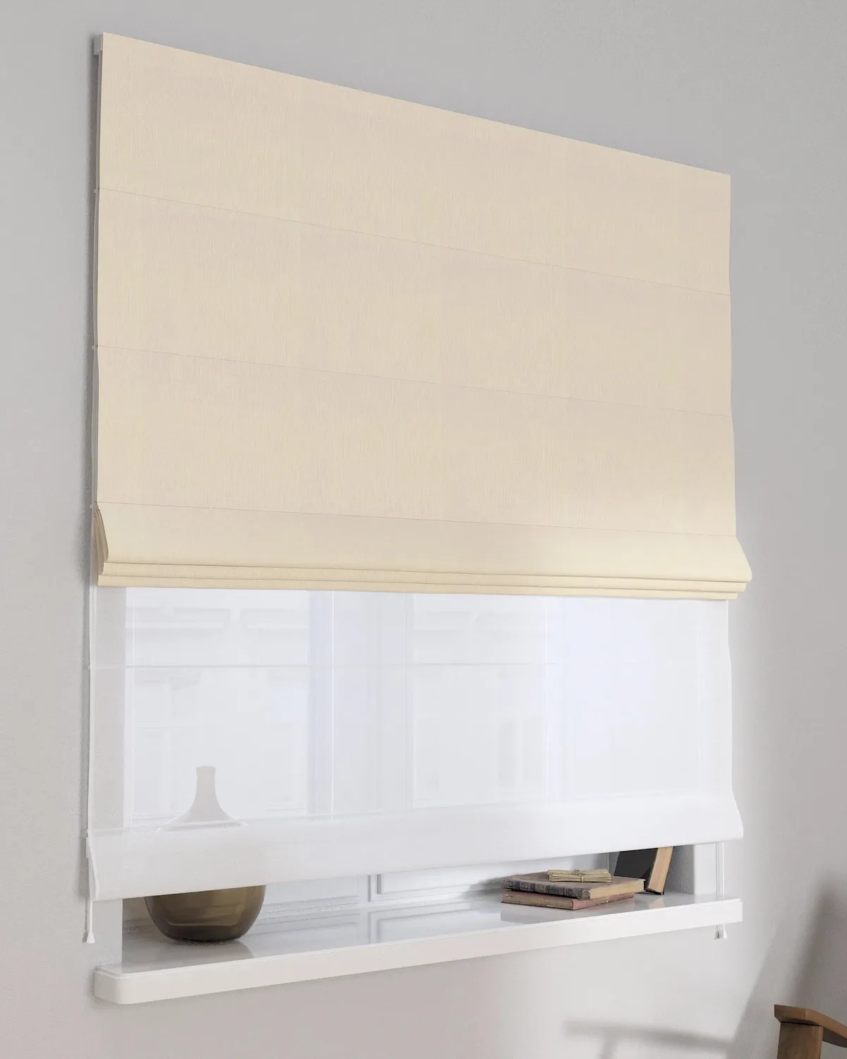 Doppelraffrollo Duo Farbe beige Stoff verdunkelnd de Dekoria – photo du produit