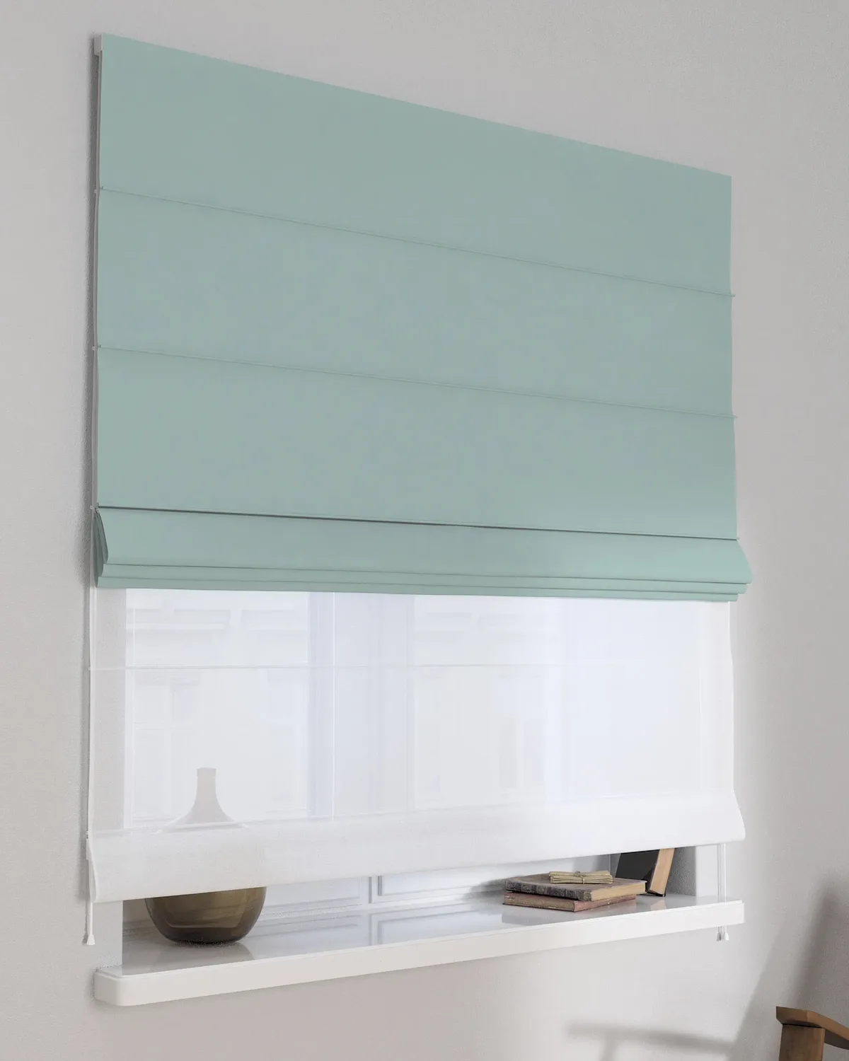 Doppelraffrollo Duo Farbe blau fra Dekoria – produktbillede