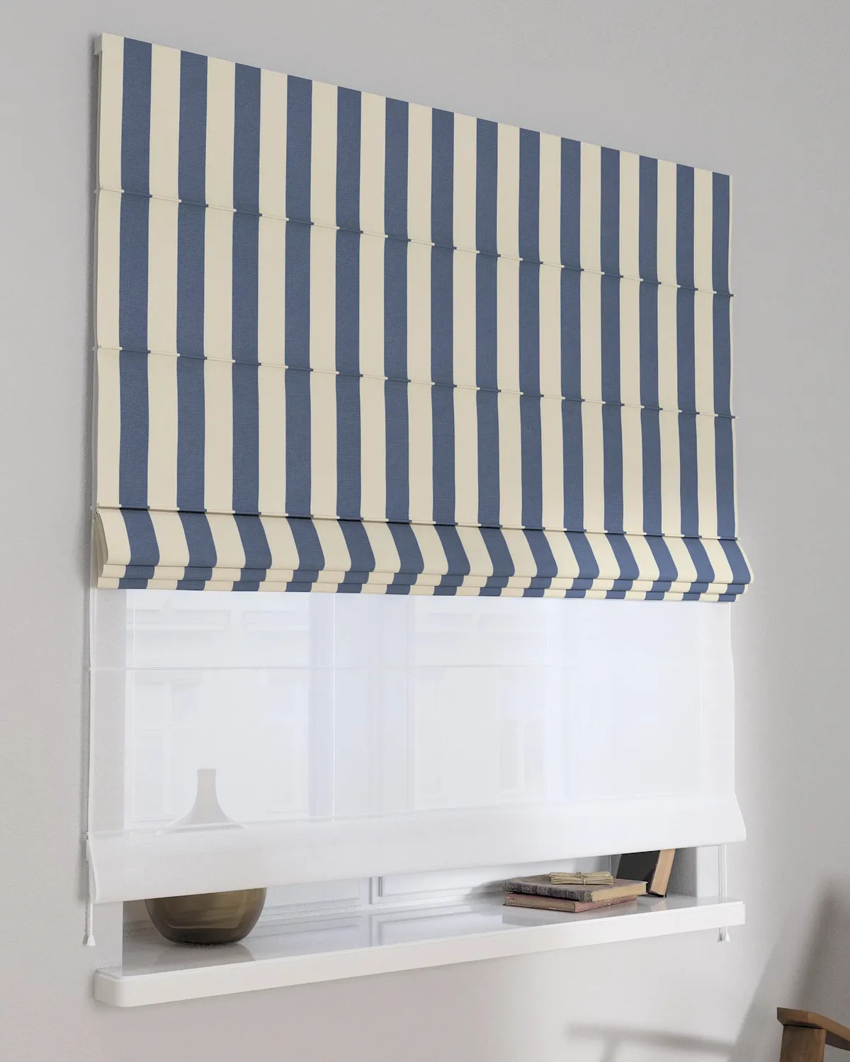 Doppelraffrollo Duo Farbe blau Stoff gemustert de Dekoria – photo du produit