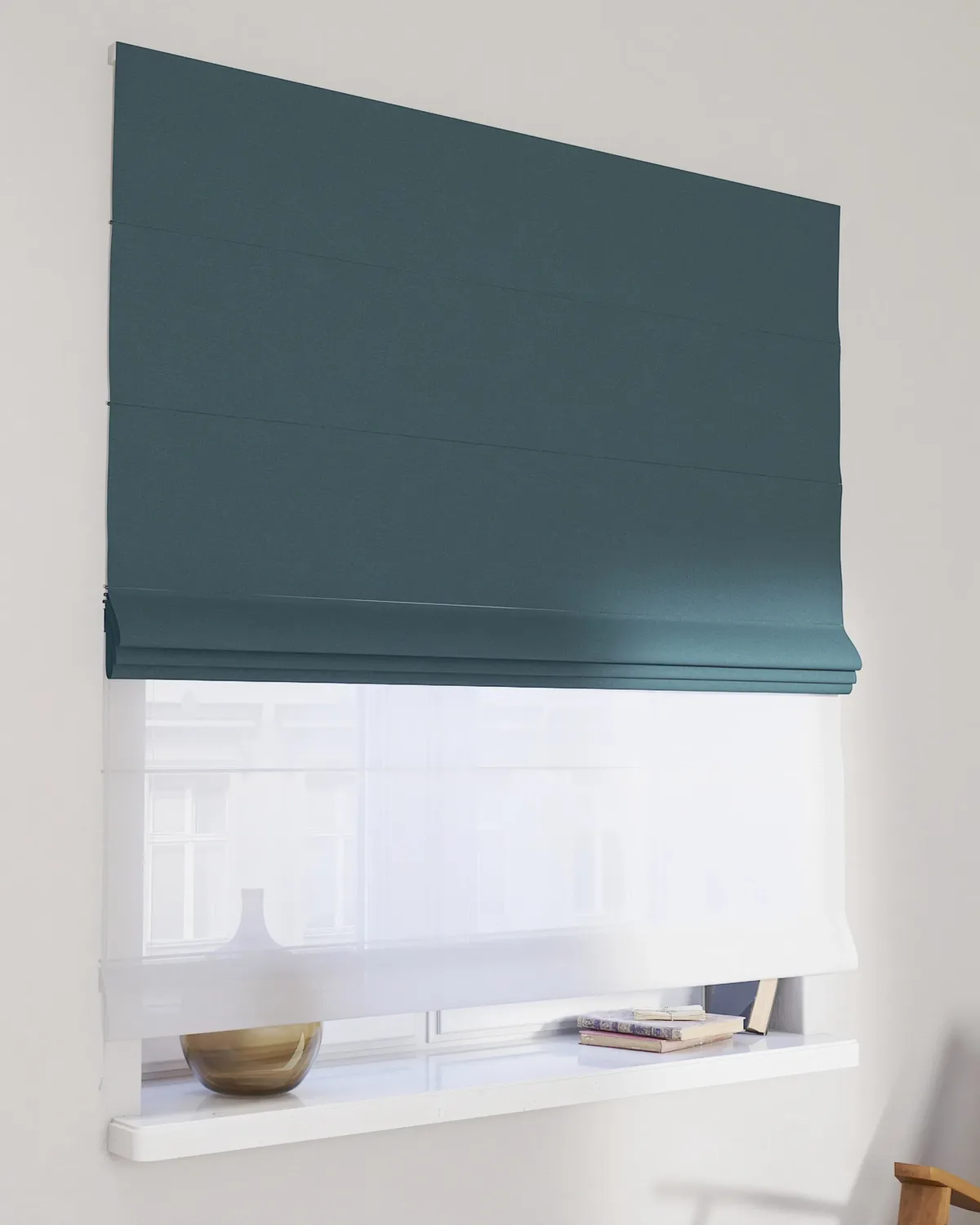 Doppelraffrollo Duo Farbe blau Stoff strukturiert, verdunkelnd de Dekoria – photo du produit