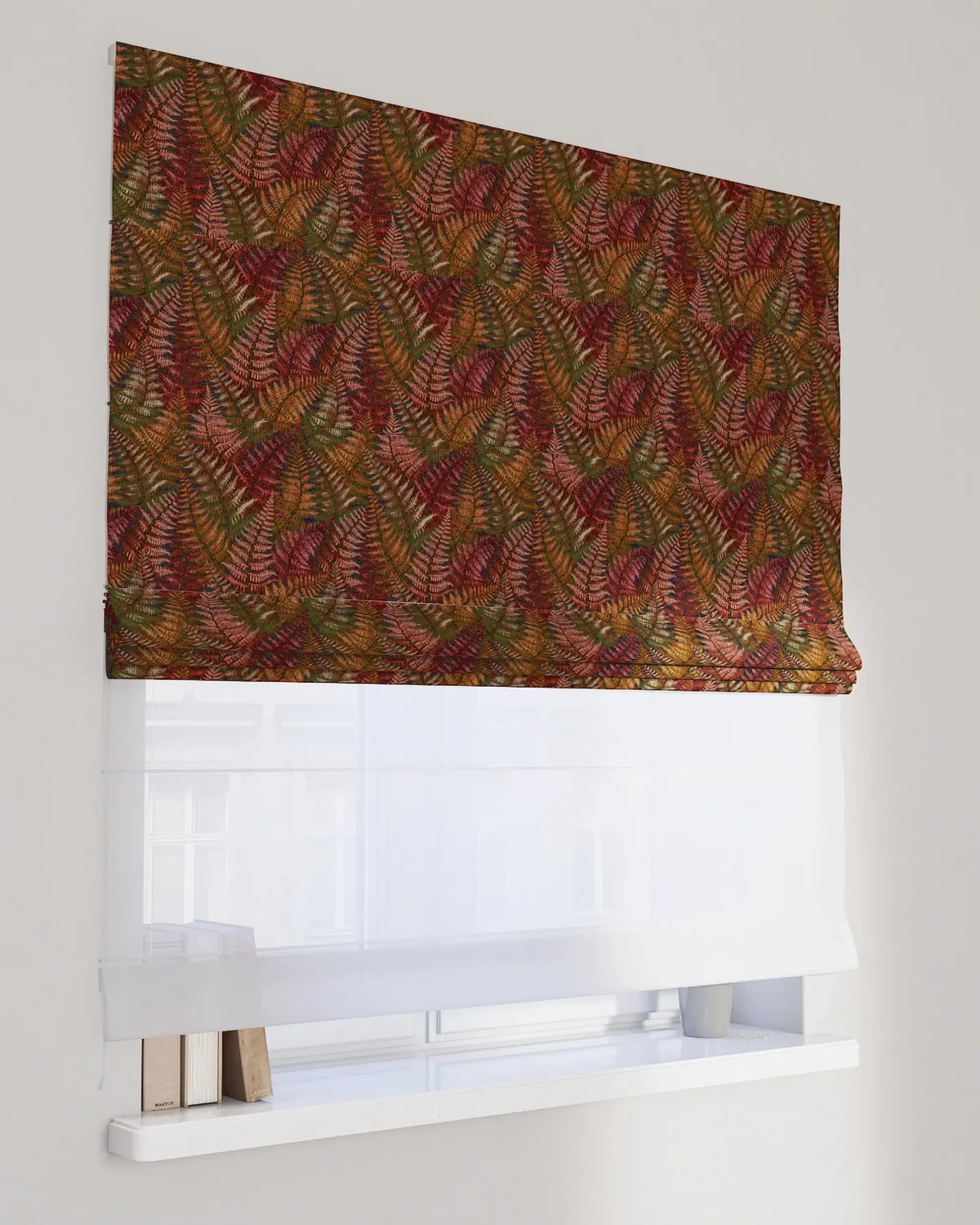 Doppelraffrollo Duo Farbe bordeaux Stoff strukturiert, gemustert by Dekoria – product photo
