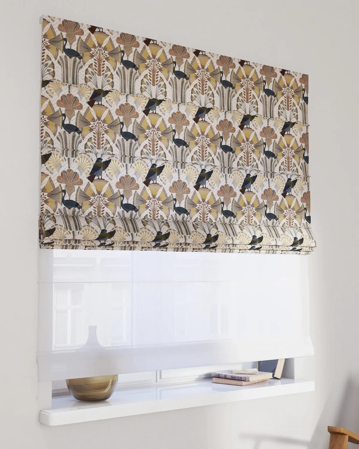 Doppelraffrollo Duo Farbe braun Stoff gemustert de Dekoria – photo du produit