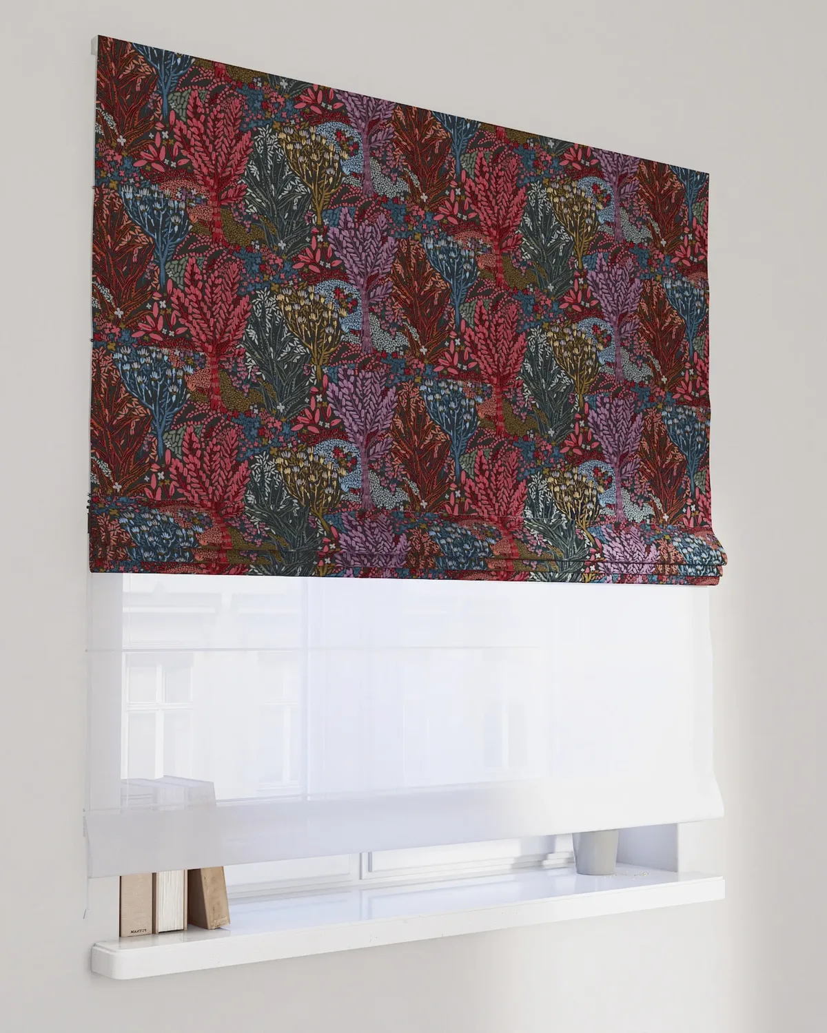 Doppelraffrollo Duo Farbe bunt Stoff strukturiert, gemustert de Dekoria – photo du produit