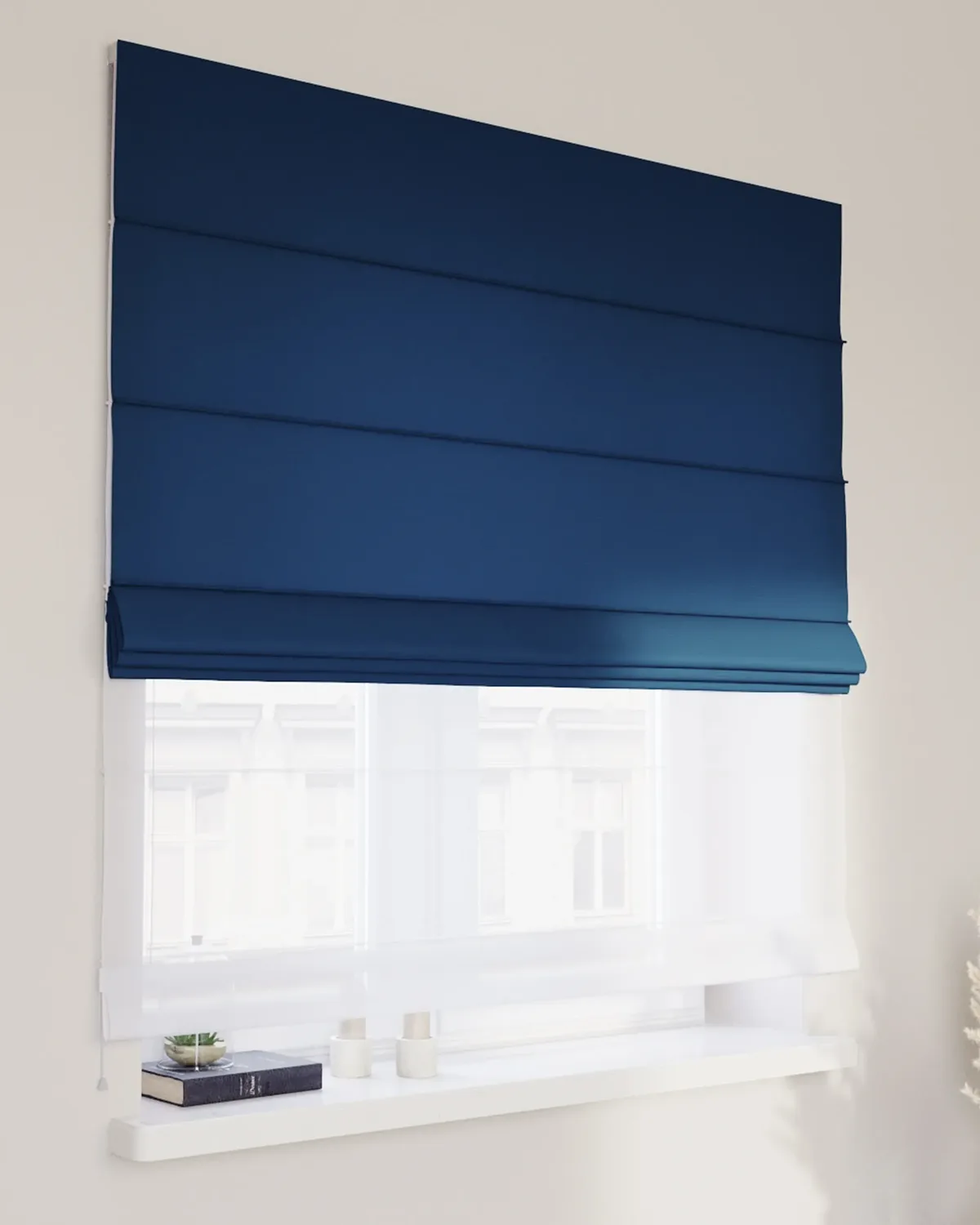 Doppelraffrollo Duo Farbe dunkelblau de Dekoria – photo du produit