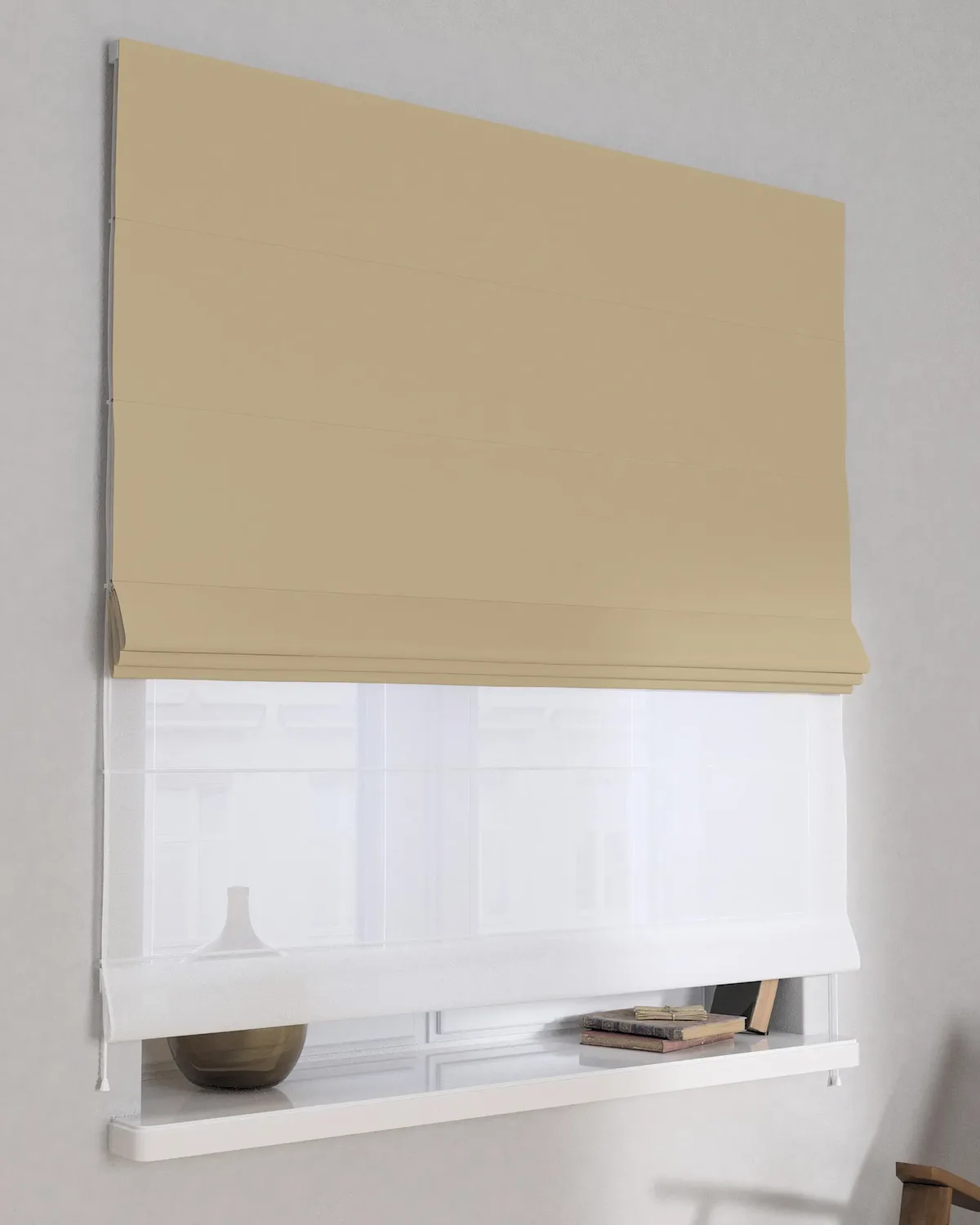 Doppelraffrollo Duo Farbe golden Stoff verdunkelnd de Dekoria – photo du produit