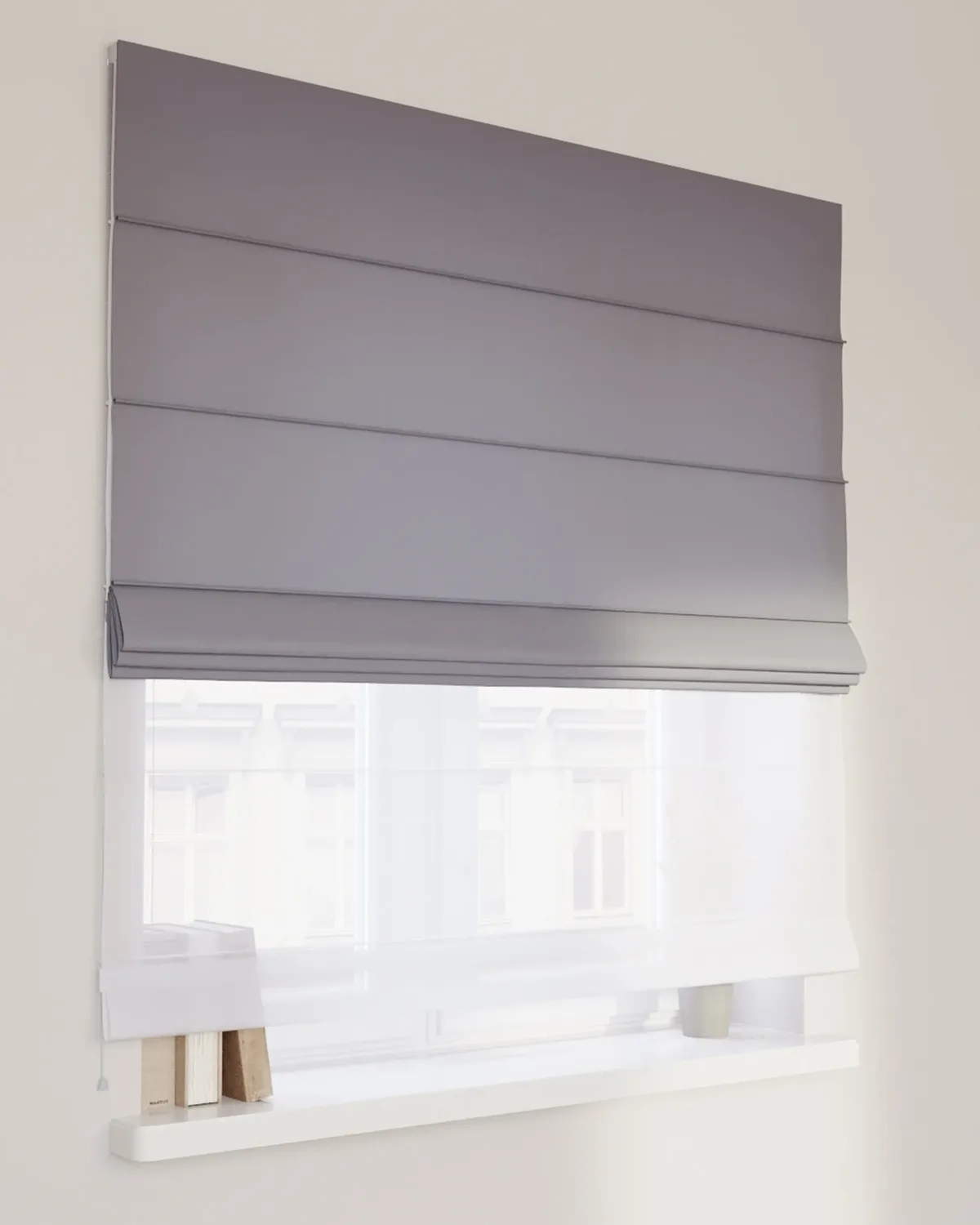 Doppelraffrollo Duo Farbe grau van Dekoria – productfoto