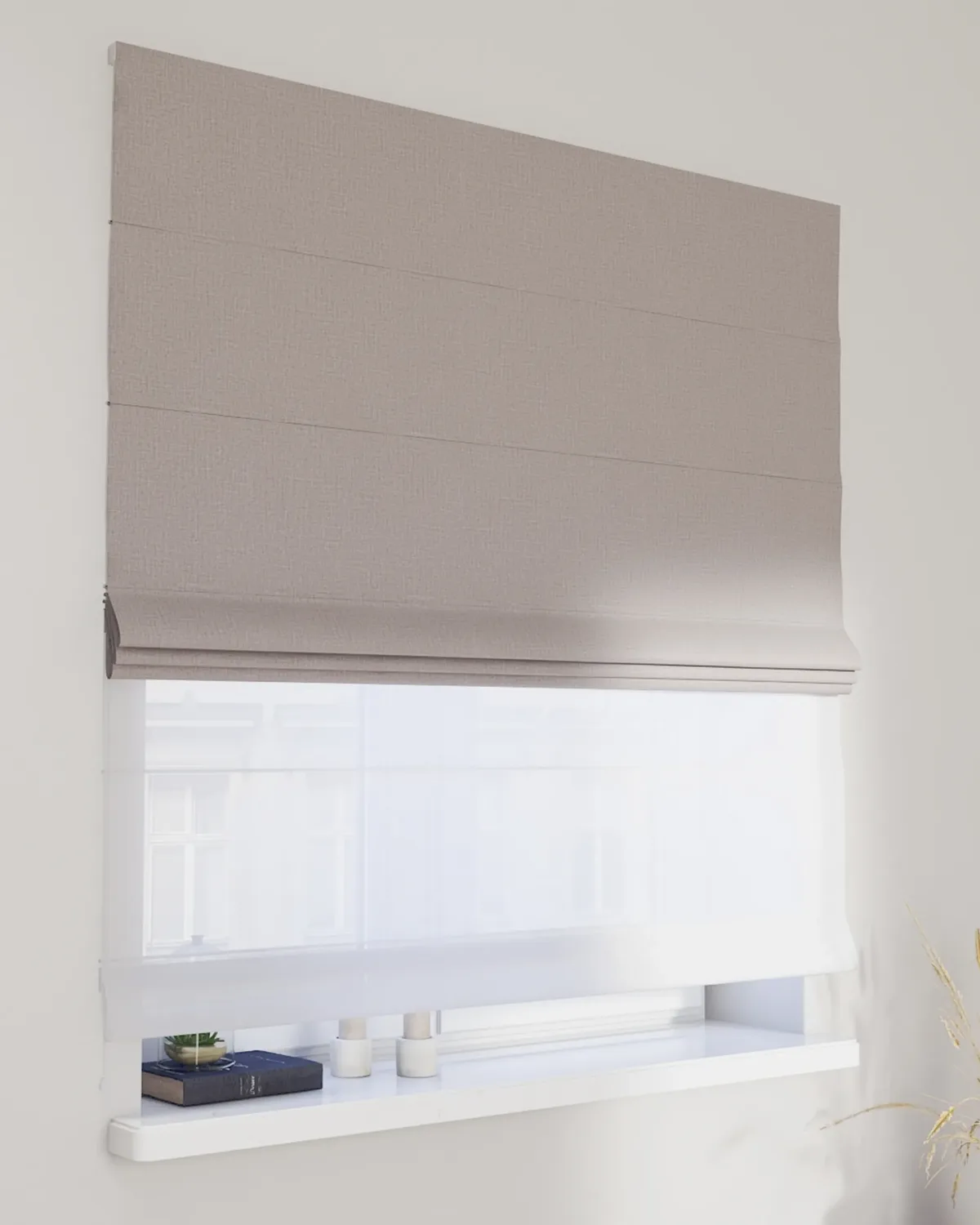 Doppelraffrollo Duo Farbe grau Stoff strukturiert, verdunkelnd van Dekoria – productfoto