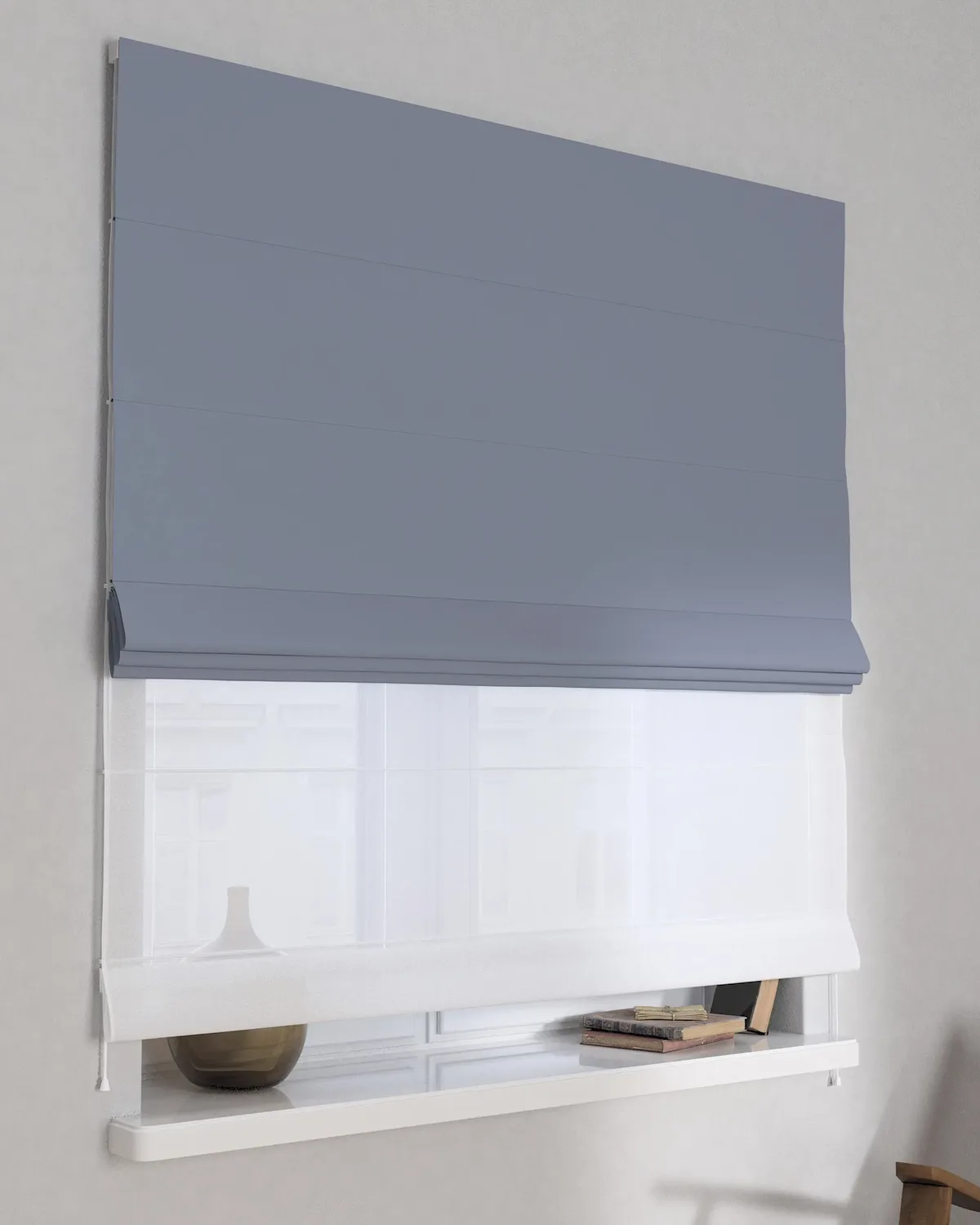 Doppelraffrollo Duo Farbe grau Stoff verdunkelnd van Dekoria – productfoto
