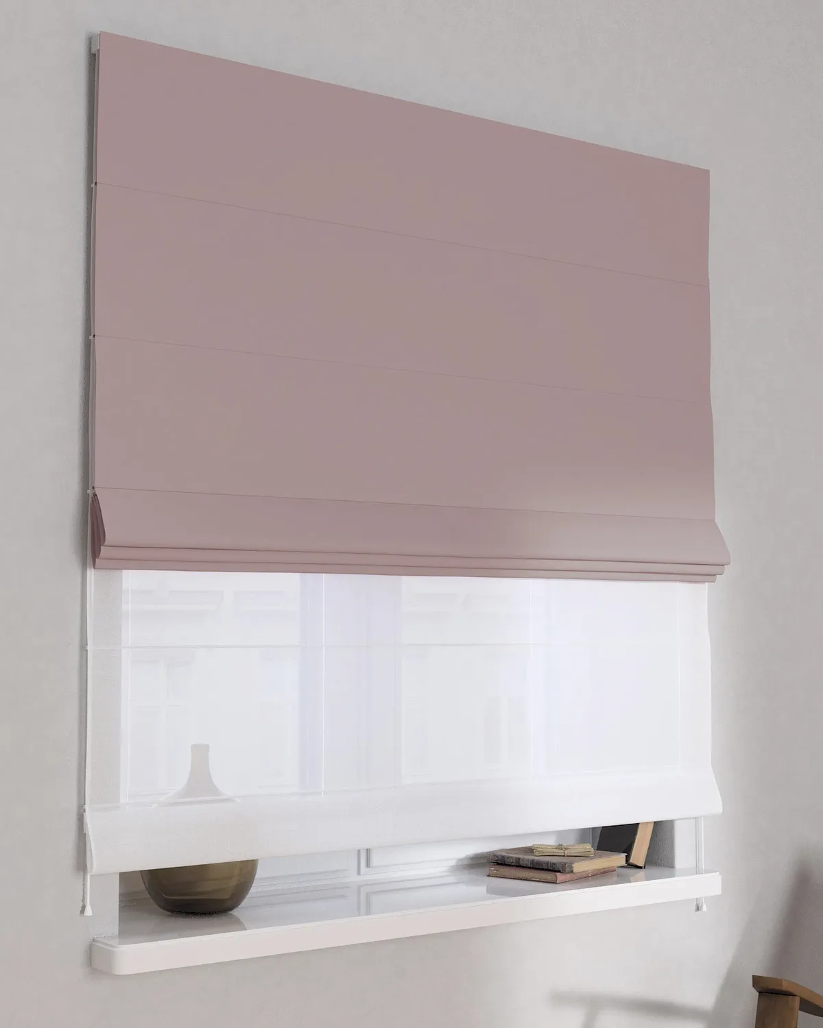 Doppelraffrollo Duo Farbe rosa Stoff verdunkelnd van Dekoria – productfoto