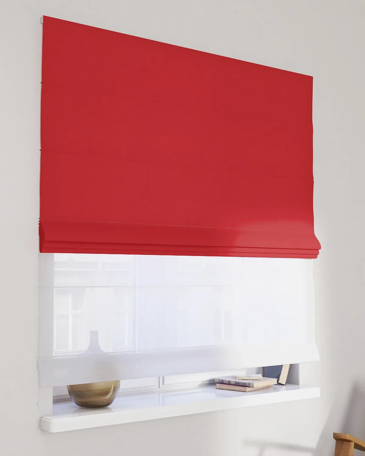 Doppelraffrollo Duo Farbe rot von Dekoria – Produktfoto