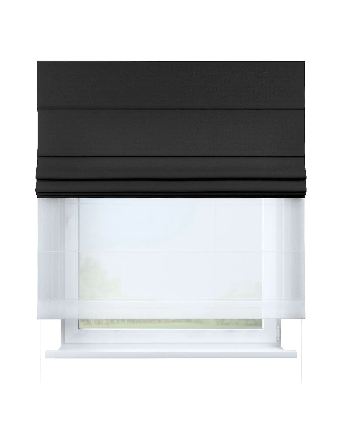 Doppelraffrollo Duo Farbe schwarz fra Dekoria – produktbillede