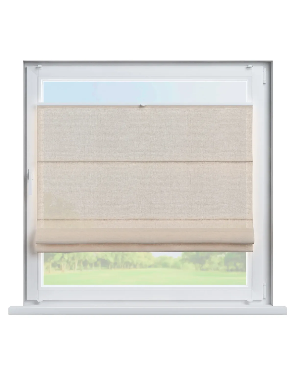 Flexibles Raffrollo Sizilien Farbe beige Stoff halbtransparent, strukturiert de Dekoria – photo du produit
