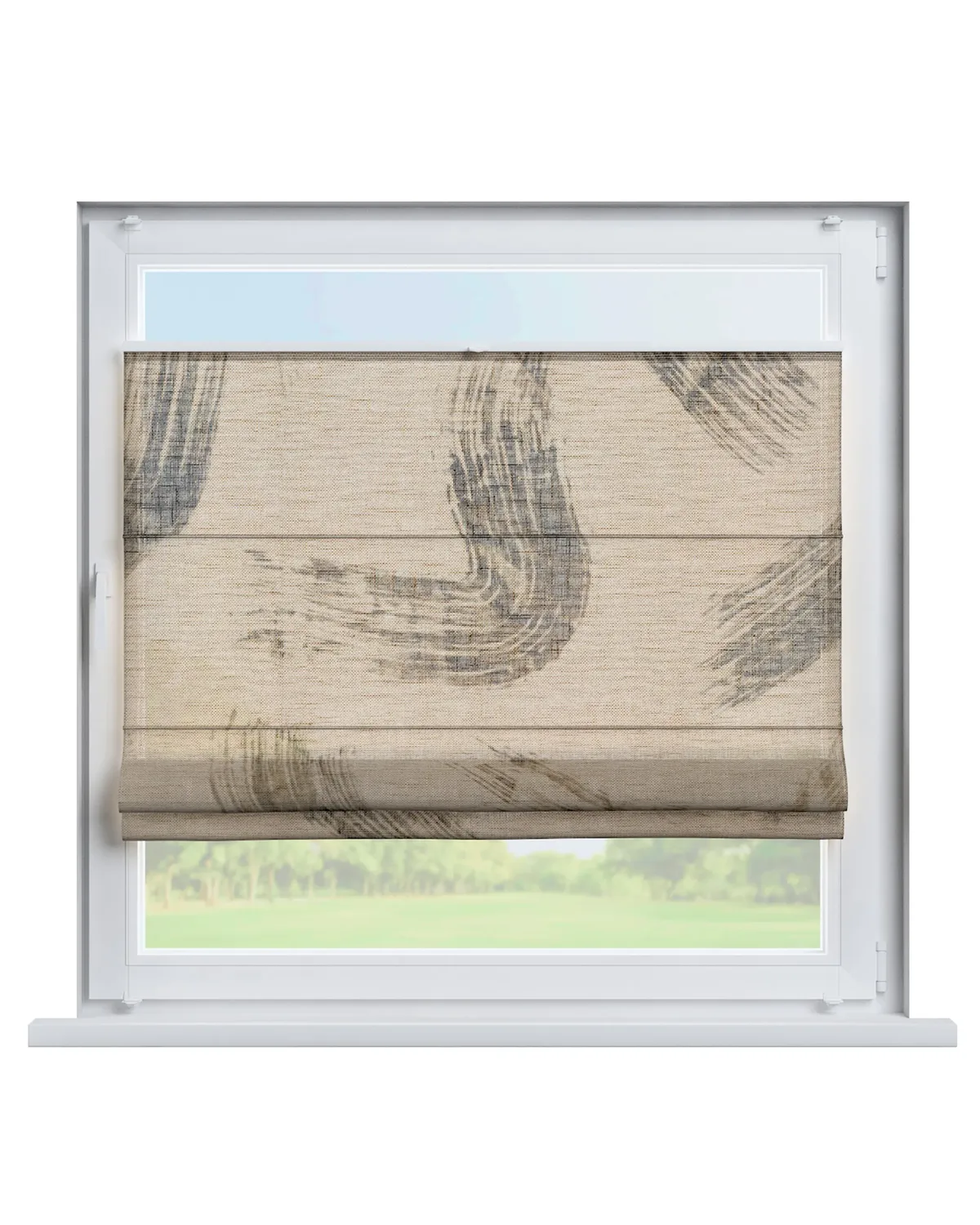 Flexibles Raffrollo Sizilien Farbe beige Stoff halbtransparent, strukturiert, gemustert van Dekoria – productfoto