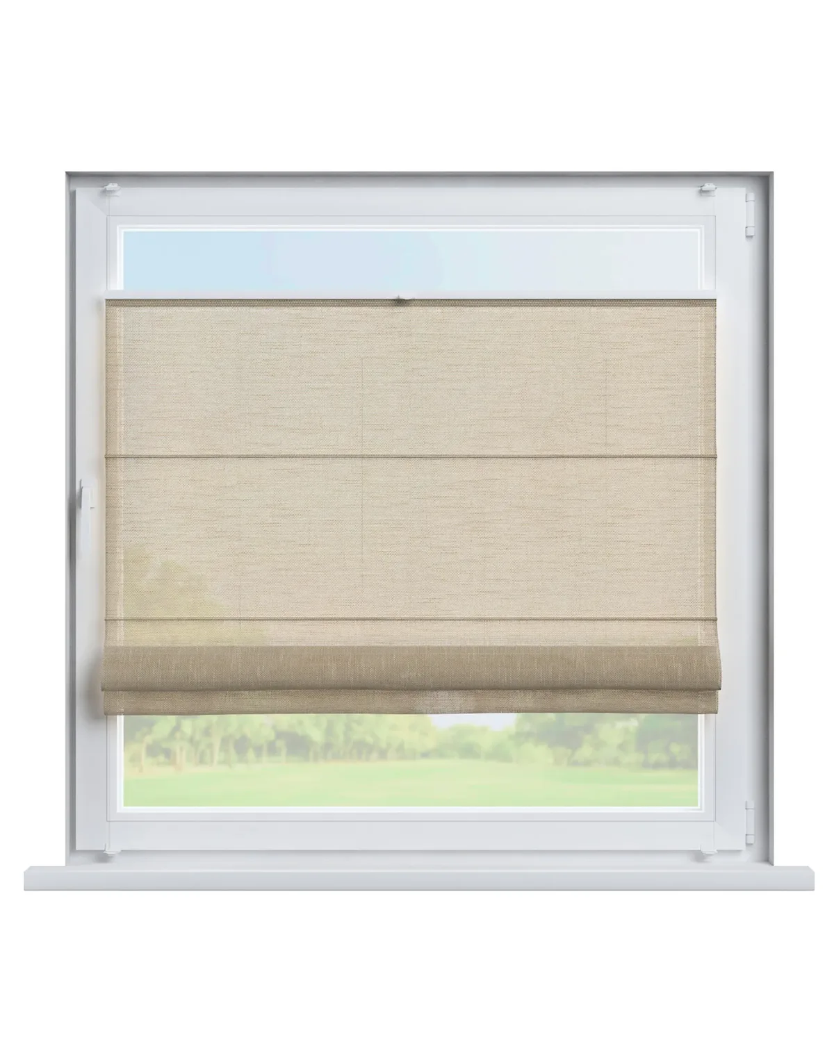 Flexibles Raffrollo Sizilien Farbe beige Stoff halbtransparent, strukturiert de Dekoria – photo du produit