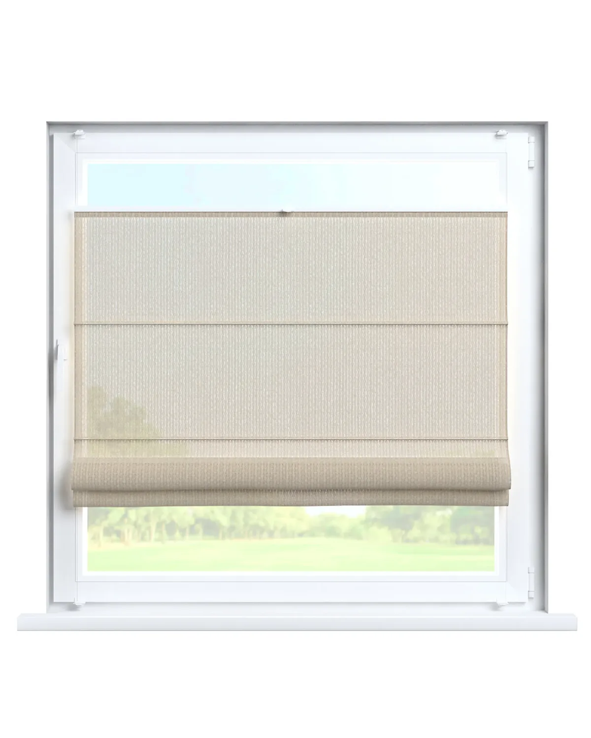 Flexibles Raffrollo Sizilien Farbe beige Stoff strukturiert van Dekoria – productfoto