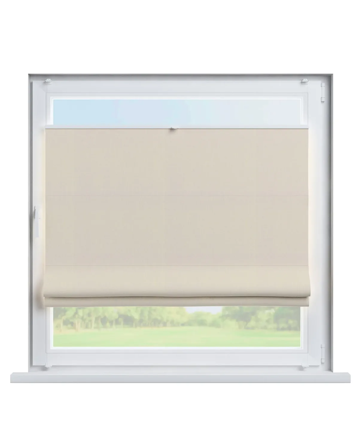 Flexibles Raffrollo Sizilien Farbe beige Stoff verdunkelnd van Dekoria – productfoto