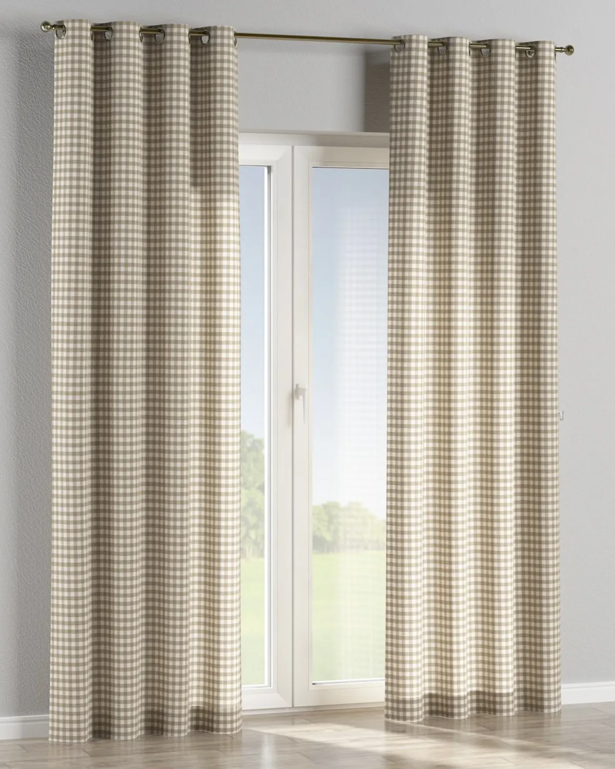 Ösenschal Farbe beige Stoff gemustert de Dekoria – photo du produit