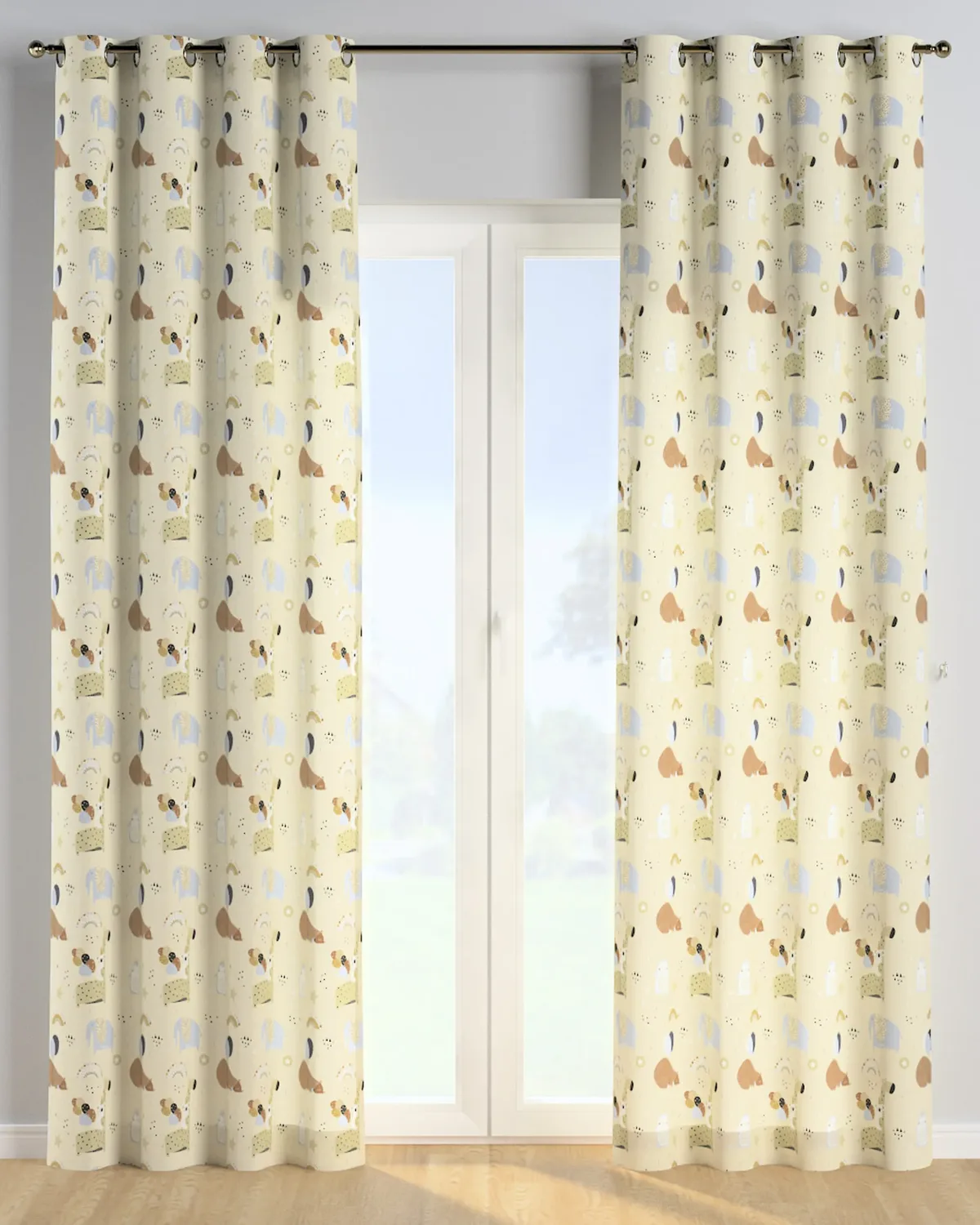 Ösenschal Farbe beige Stoff gemustert van Dekoria – productfoto