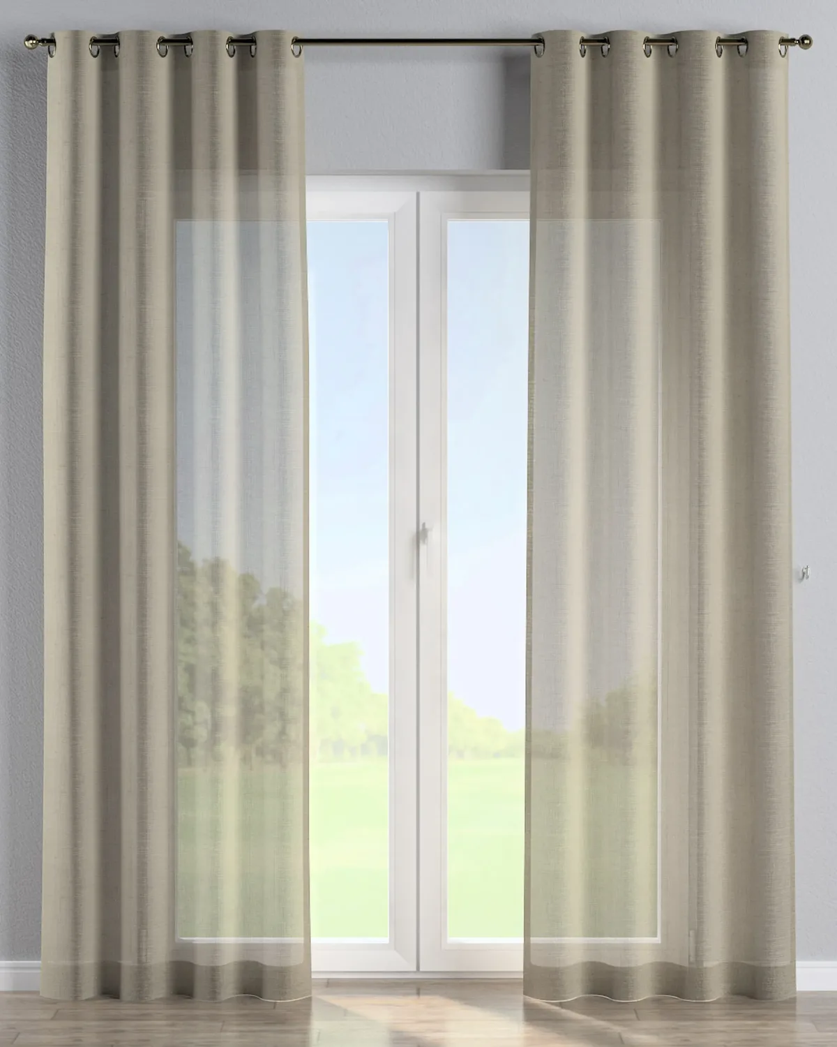 Ösenschal Farbe beige Stoff halbtransparent, glänzend, strukturiert de Dekoria – photo du produit