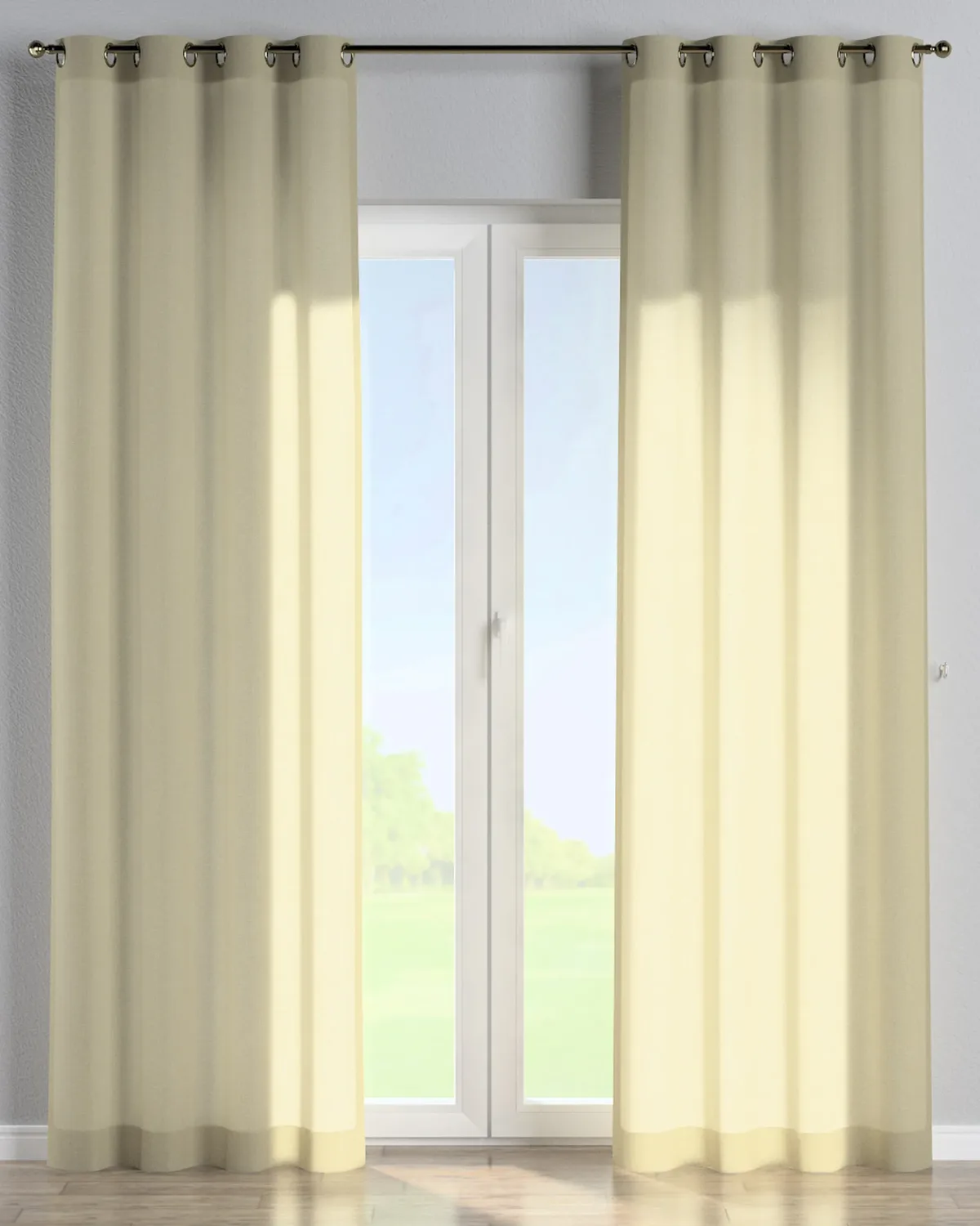 Ösenschal Farbe beige Stoff halbtransparent, glänzend, strukturiert de Dekoria – photo du produit