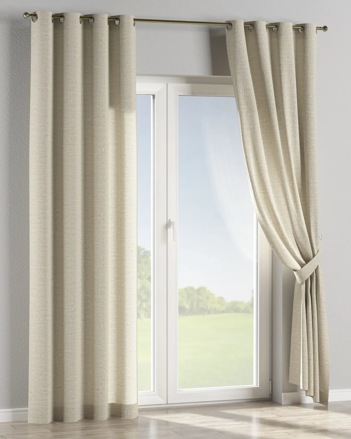 Ösenschal Farbe beige Stoff halbtransparent, strukturiert, aus leinen de Dekoria – photo du produit