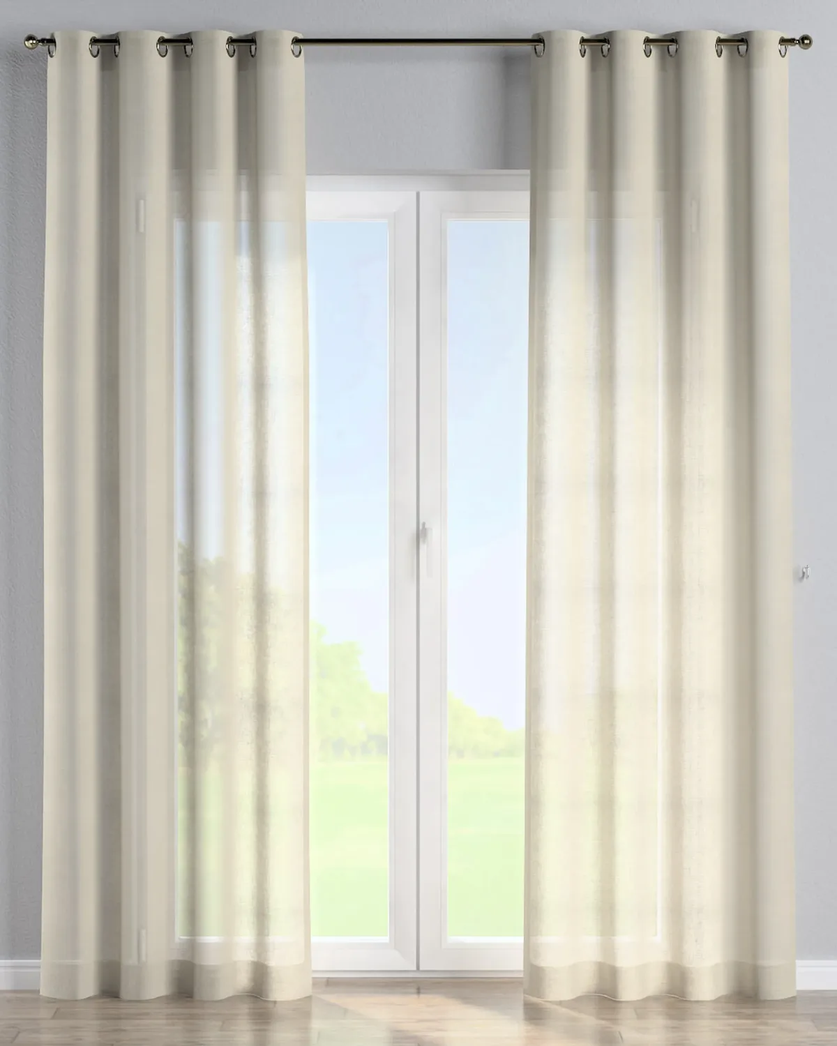 Ösenschal Farbe beige Stoff halbtransparent, strukturiert de Dekoria – photo du produit