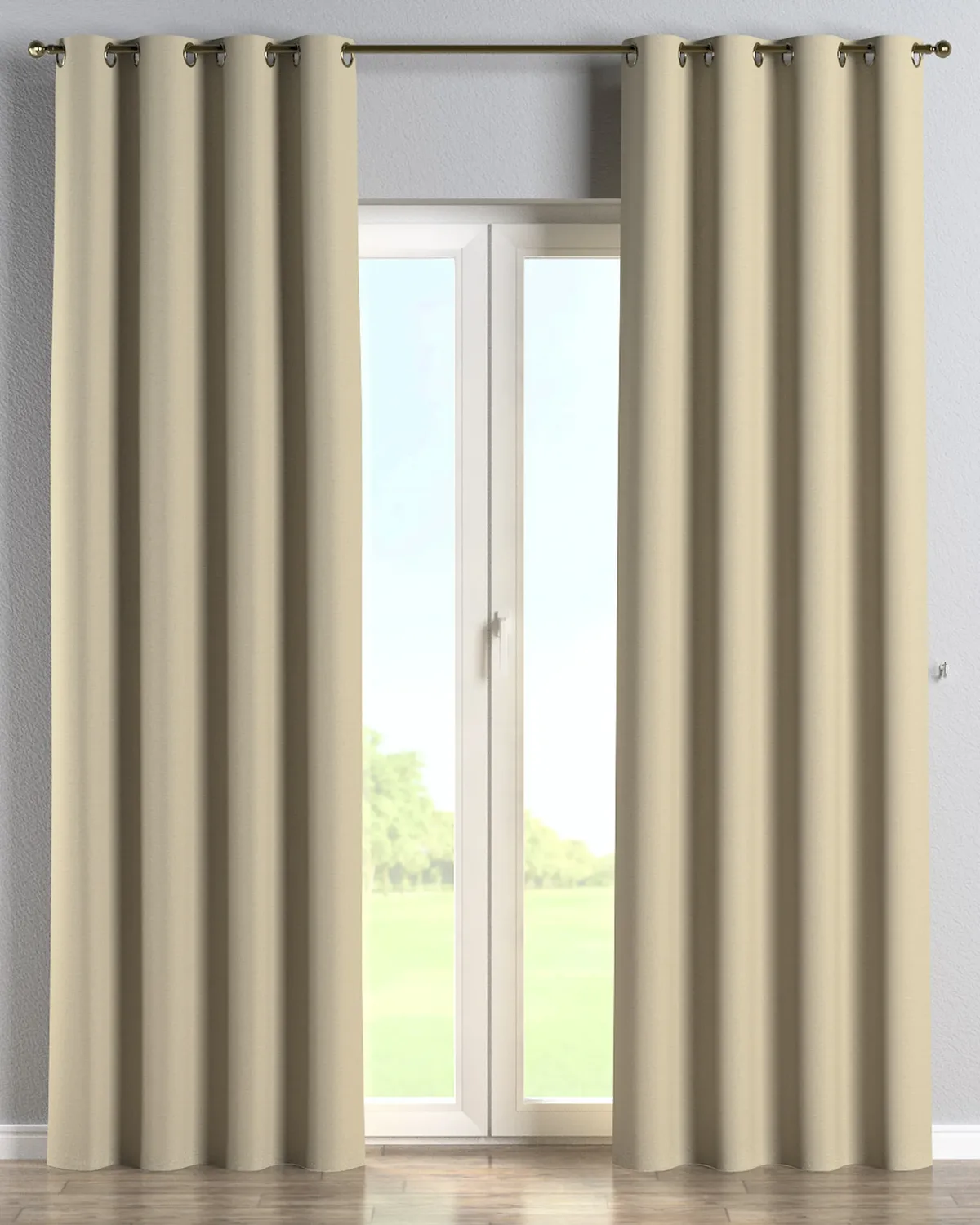 Ösenschal Farbe beige Stoff outdoor, strukturiert van Dekoria – productfoto