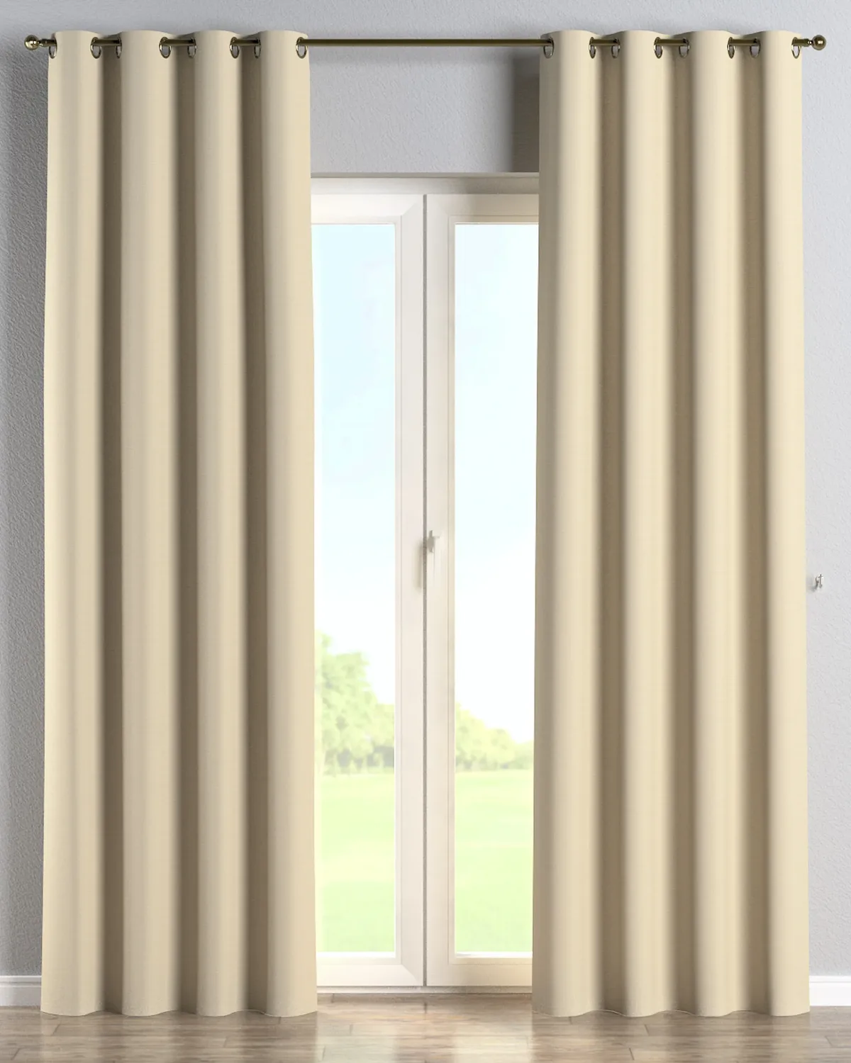 Ösenschal Farbe beige Stoff outdoor, strukturiert van Dekoria – productfoto