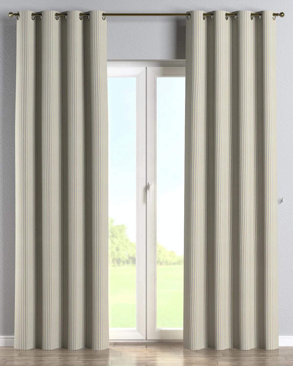 Ösenschal Farbe beige Stoff outdoor, strukturiert, gemustert van Dekoria – productfoto