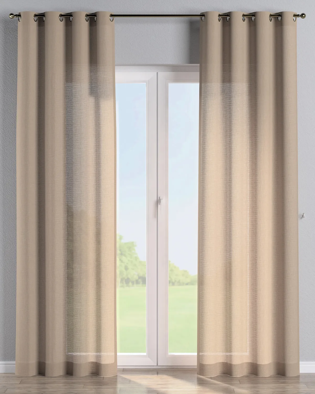 Ösenschal Farbe beige Stoff strukturiert de Dekoria – photo du produit