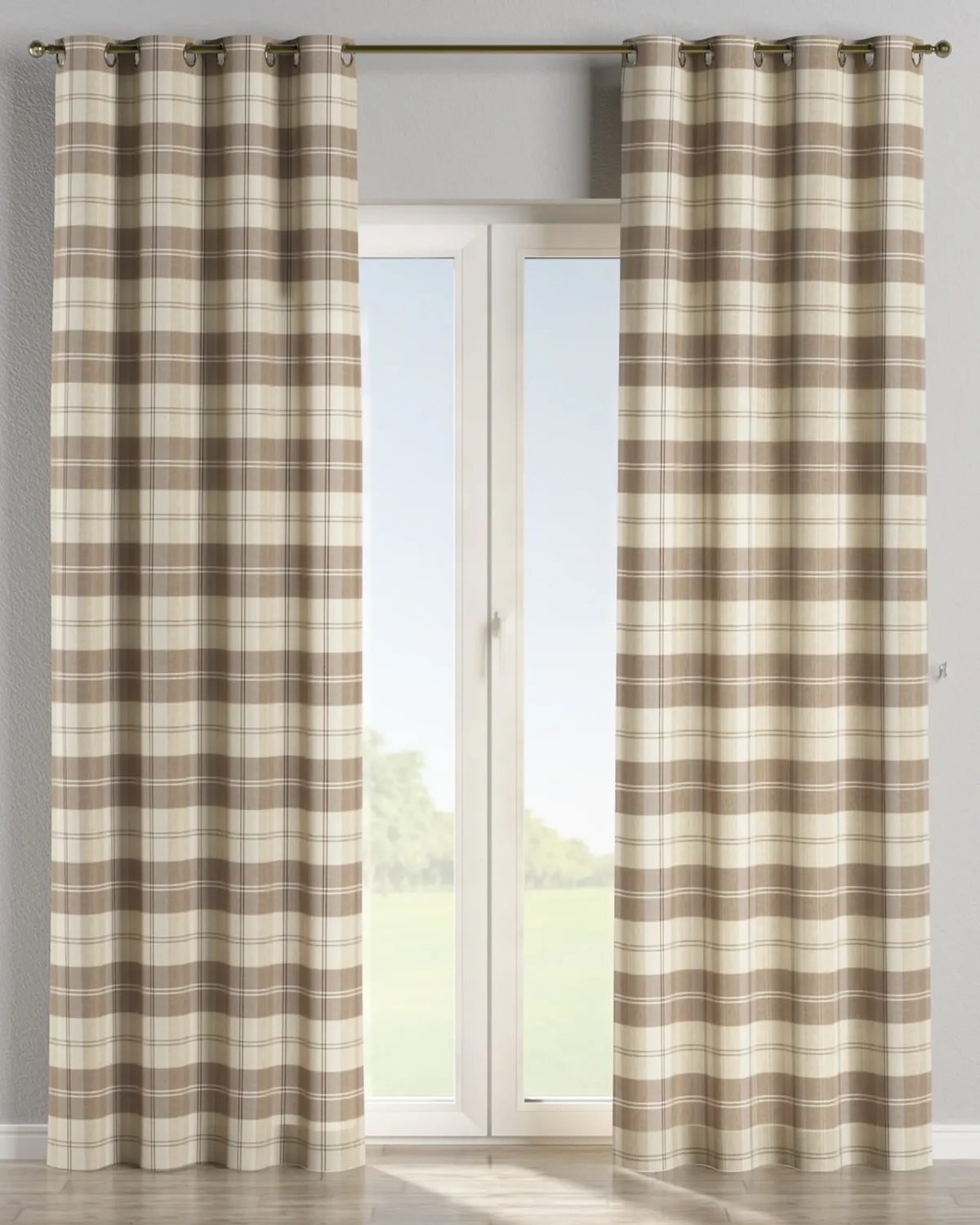 Ösenschal Farbe beige Stoff strukturiert, gemustert by Dekoria – product photo