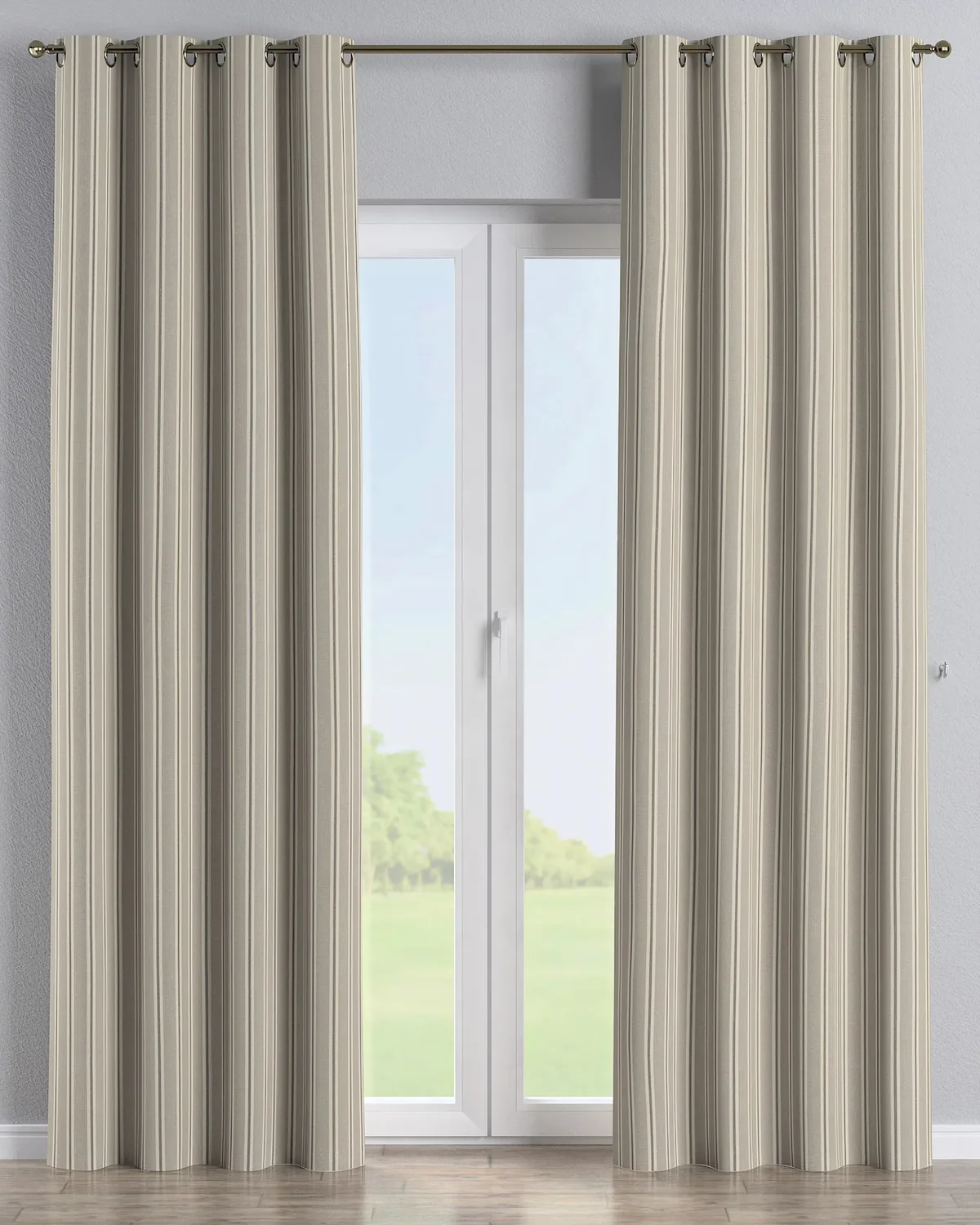 Ösenschal Farbe beige Stoff strukturiert, gemustert de Dekoria – photo du produit