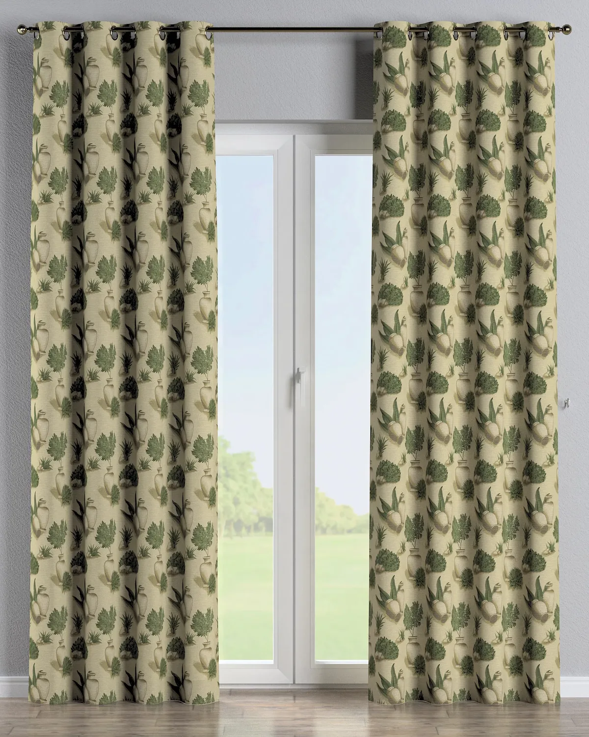 Ösenschal Farbe beige Stoff strukturiert, gemustert by Dekoria – product photo
