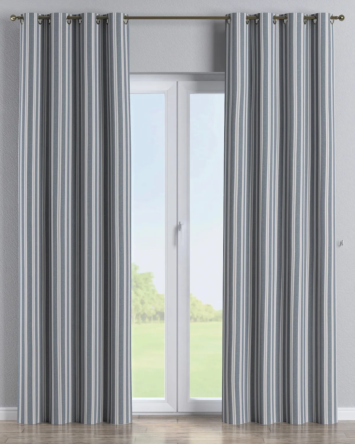 Ösenschal Farbe blau Stoff strukturiert, gemustert by Dekoria – product photo
