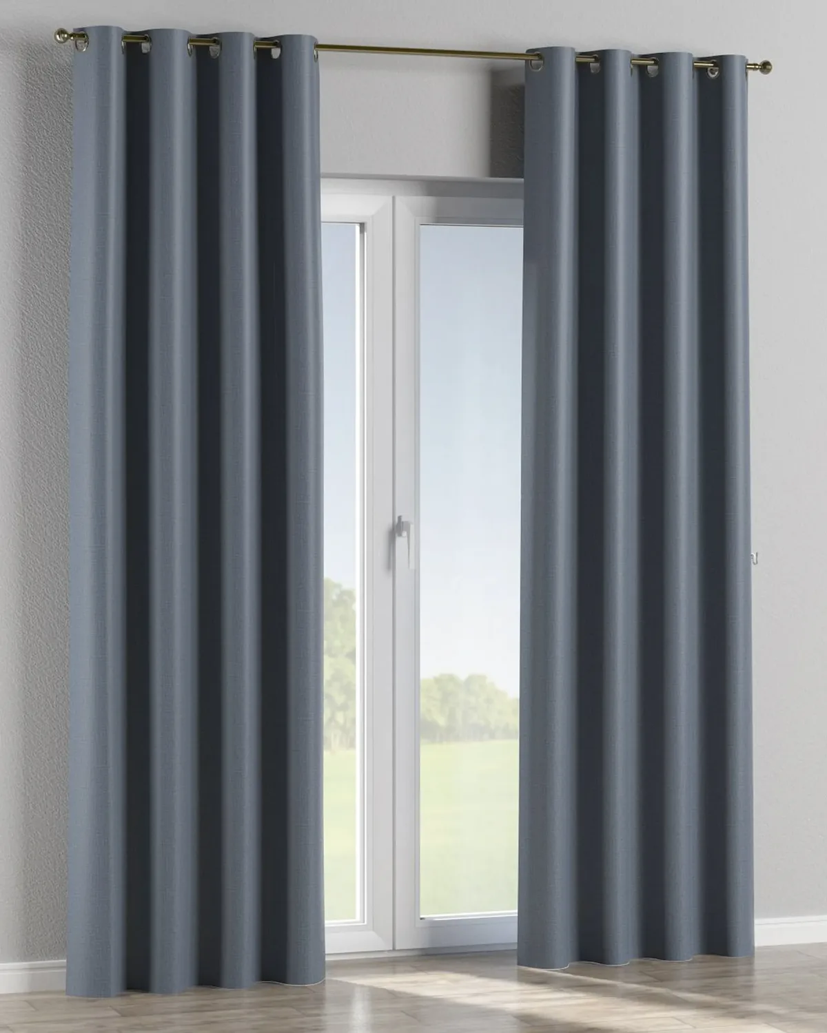 Ösenschal Farbe blau Stoff strukturiert, verdunkelnd van Dekoria – productfoto
