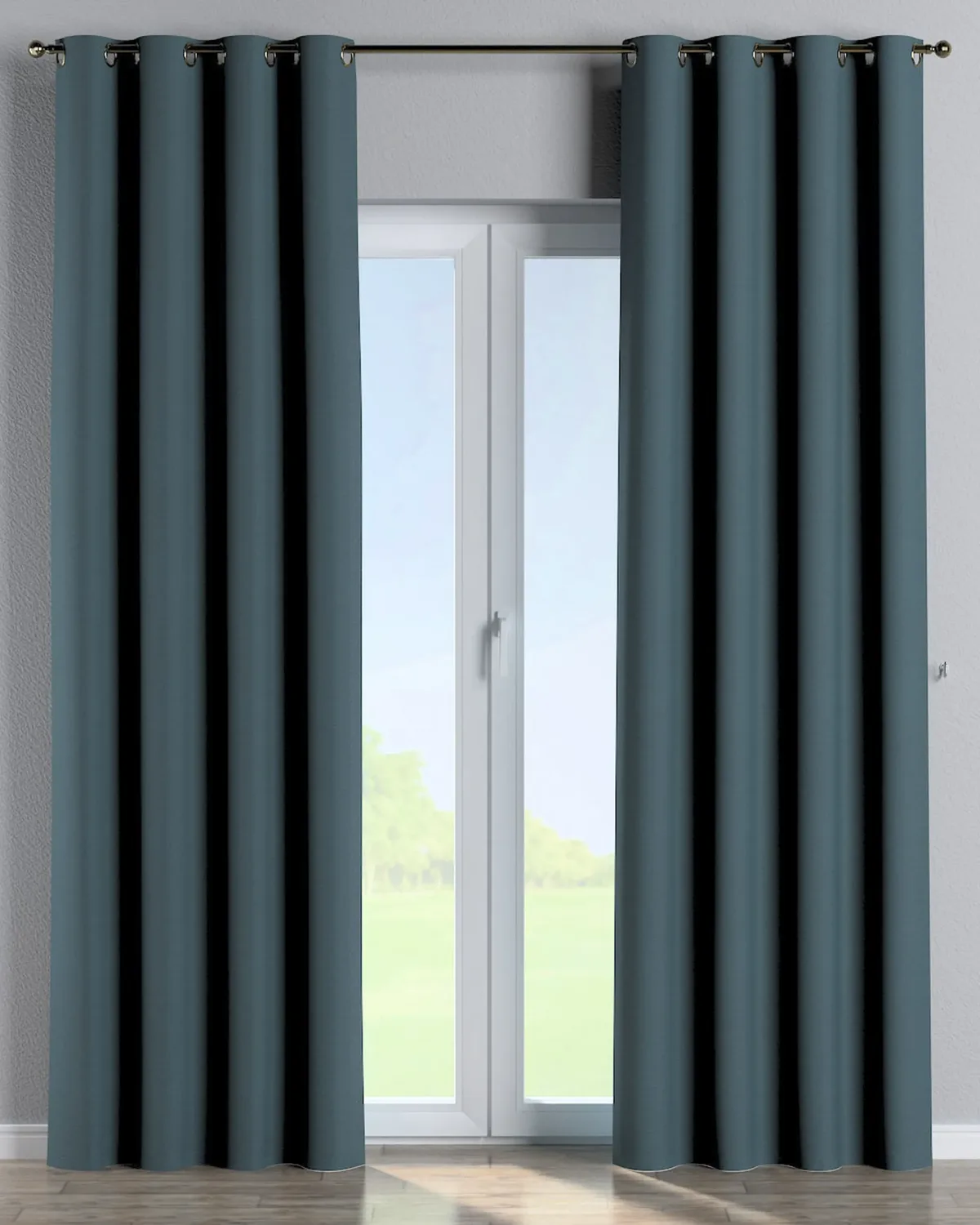 Ösenschal Farbe blau Stoff strukturiert, verdunkelnd van Dekoria – productfoto