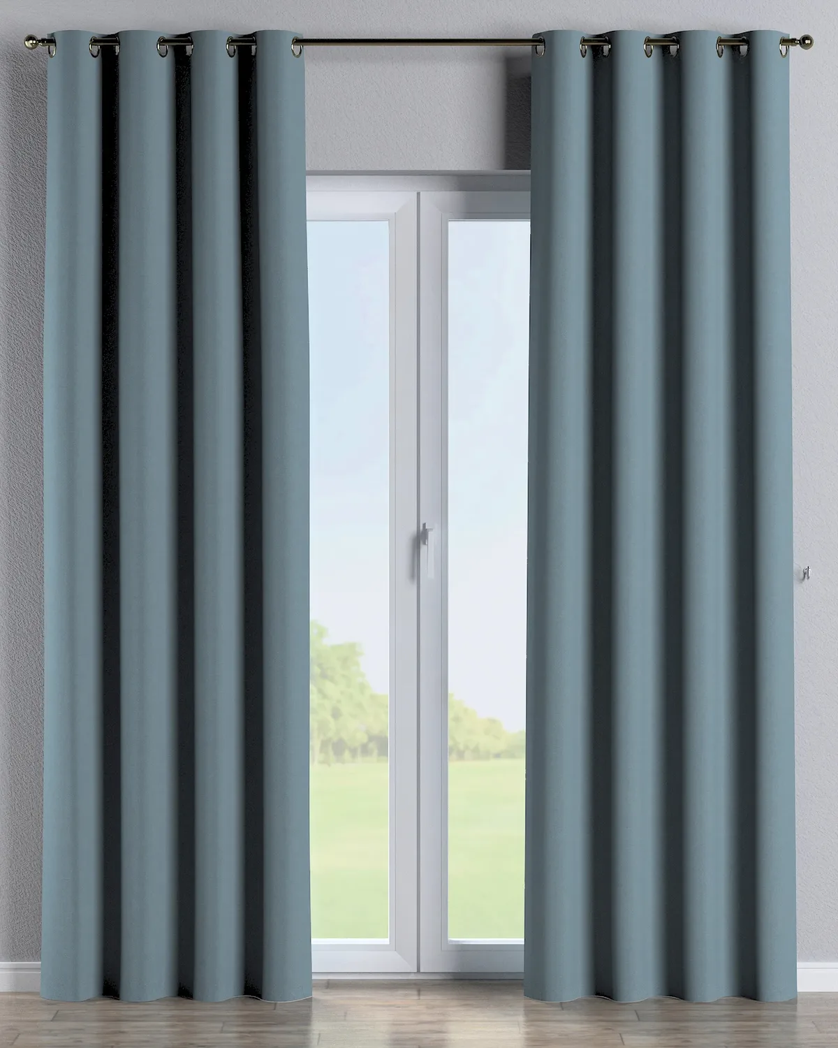 Ösenschal Farbe blau Stoff strukturiert, verdunkelnd van Dekoria – productfoto