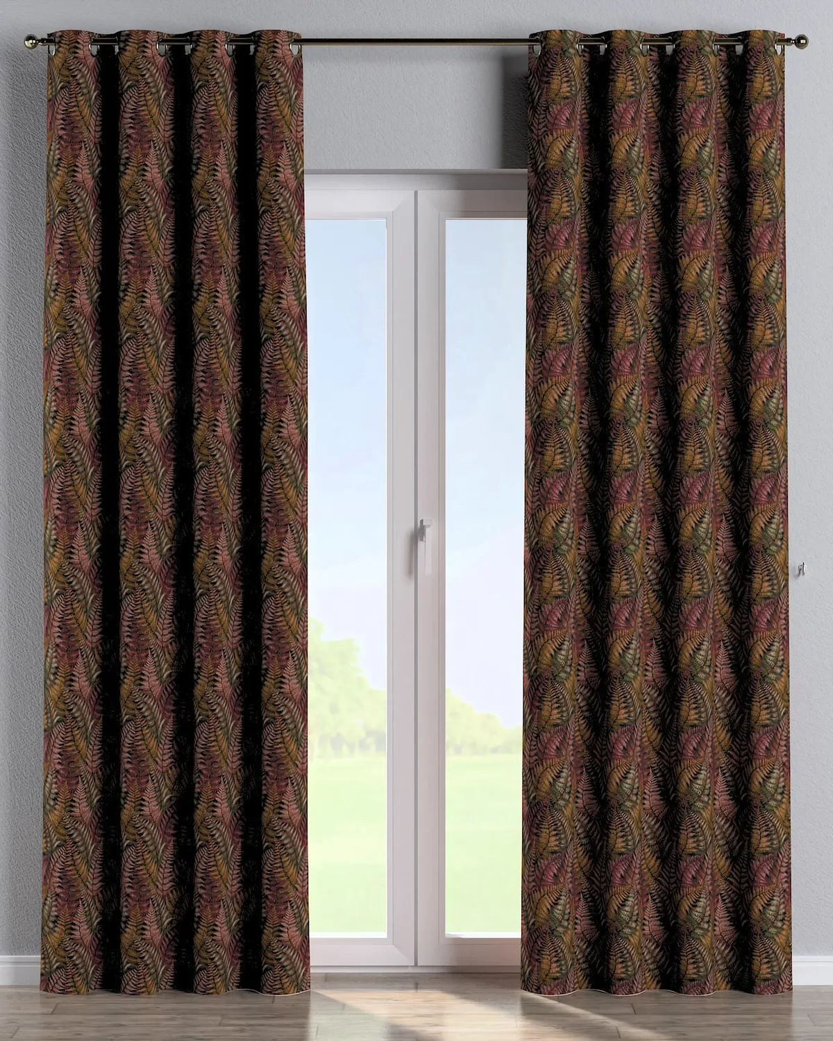 Ösenschal Farbe bordeaux Stoff strukturiert, gemustert by Dekoria – product photo