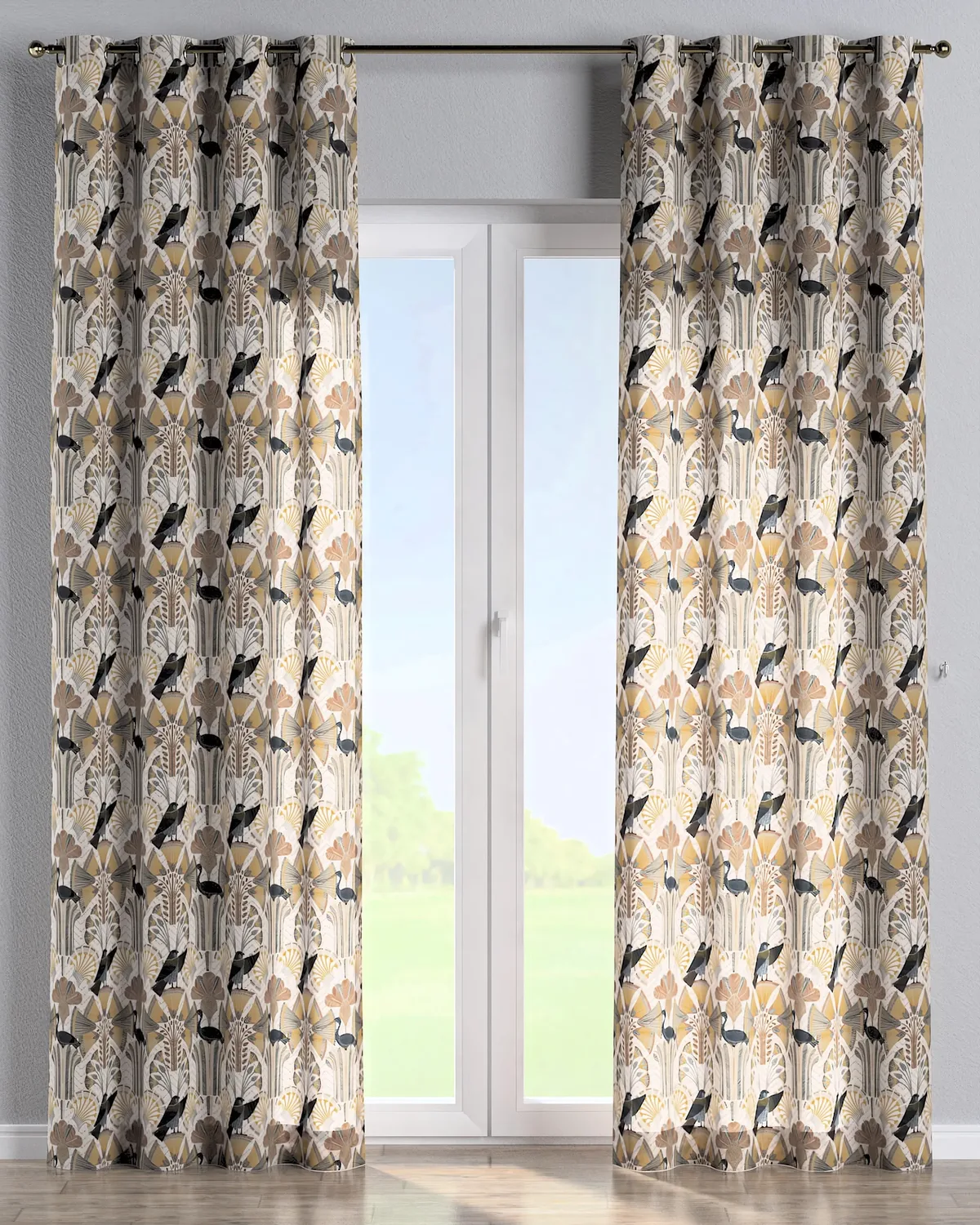 Ösenschal Farbe braun Stoff gemustert by Dekoria – product photo