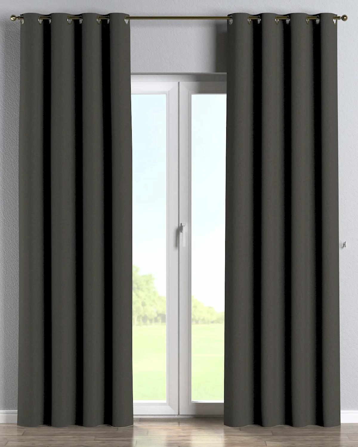 Ösenschal Farbe braun Stoff outdoor, strukturiert van Dekoria – productfoto