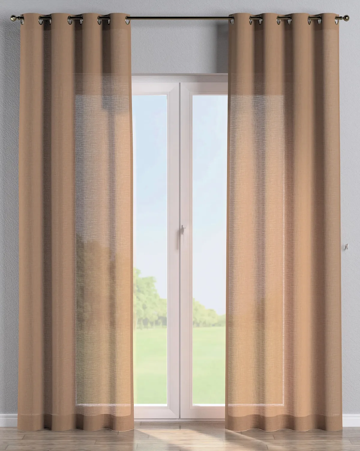 Ösenschal Farbe braun Stoff strukturiert van Dekoria – productfoto