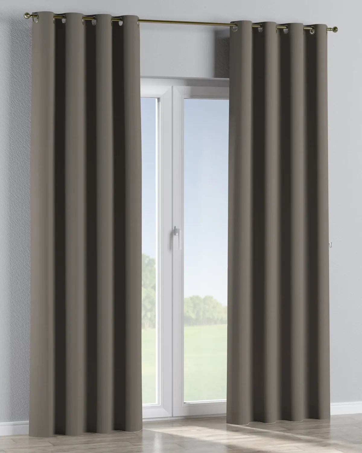 Ösenschal Farbe braun Stoff verdunkelnd van Dekoria – productfoto