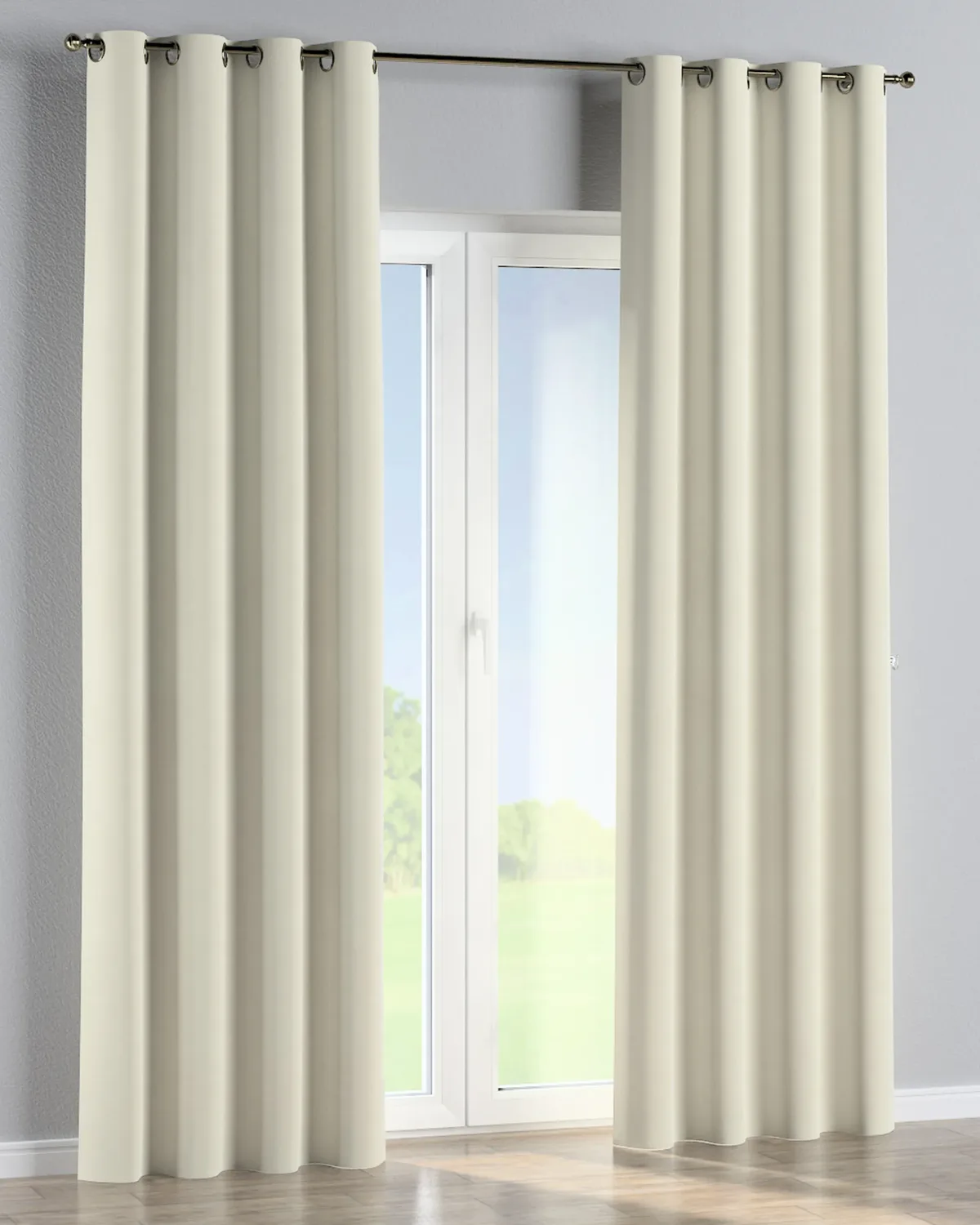 Ösenschal Farbe creme Stoff glänzend, samt van Dekoria – productfoto