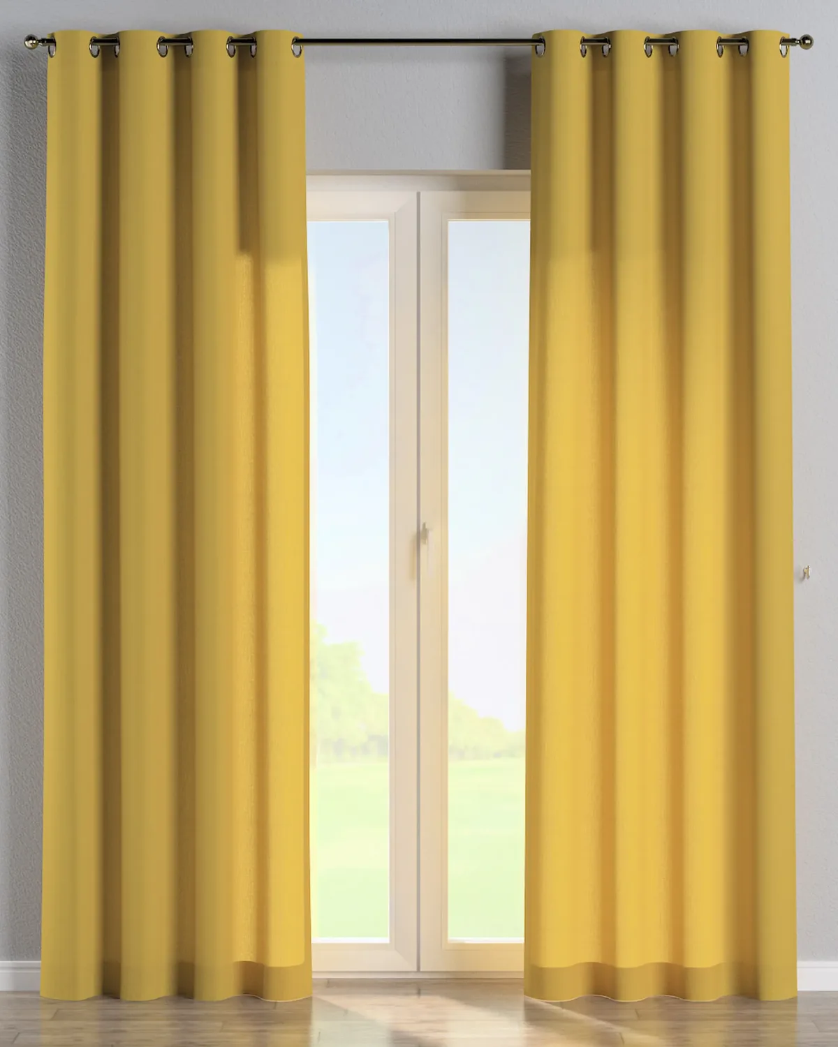 Ösenschal Farbe gelb Stoff halbtransparent, strukturiert, aus leinen van Dekoria – productfoto