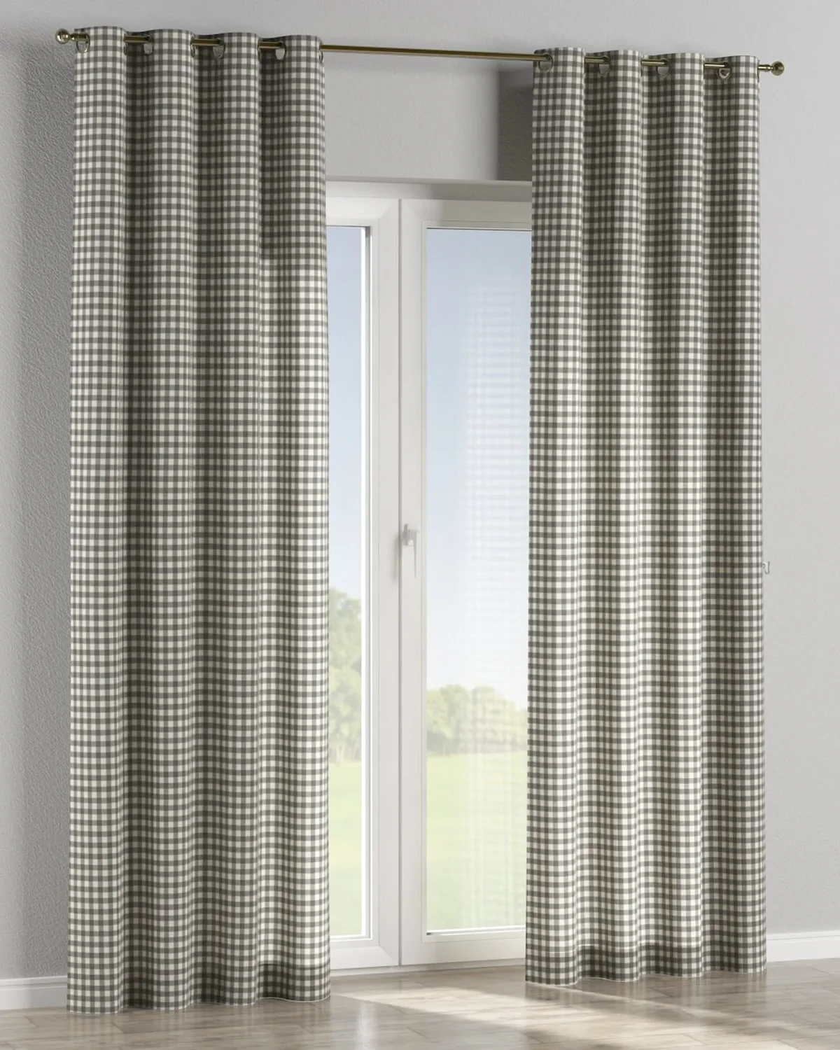 Ösenschal Farbe grau Stoff gemustert de Dekoria – photo du produit