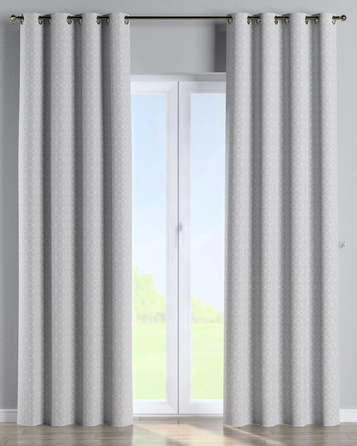 Ösenschal Farbe grau Stoff strukturiert, gemustert de Dekoria – photo du produit